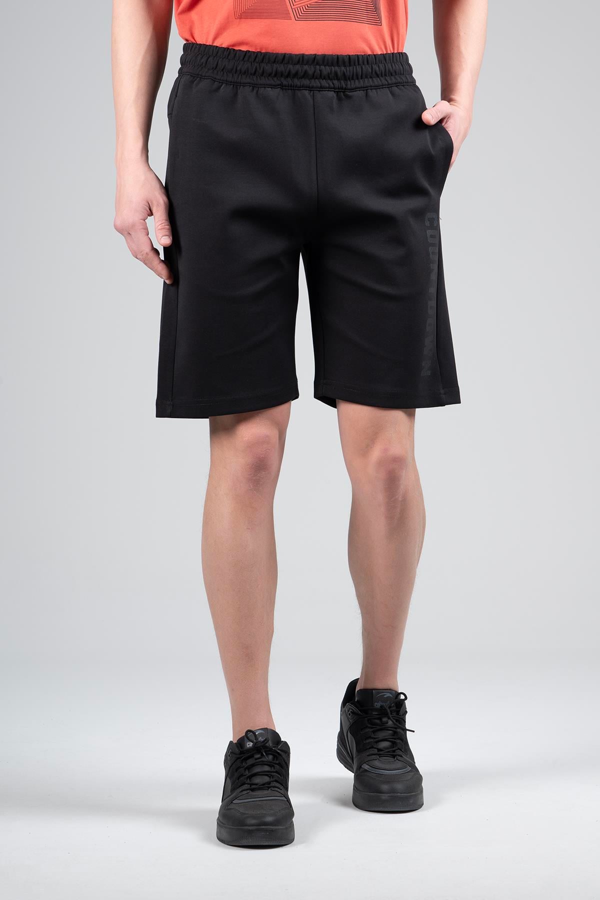Maraton Sportswear Regular Erkek    Basic Siyah-Siyah Şort 22709