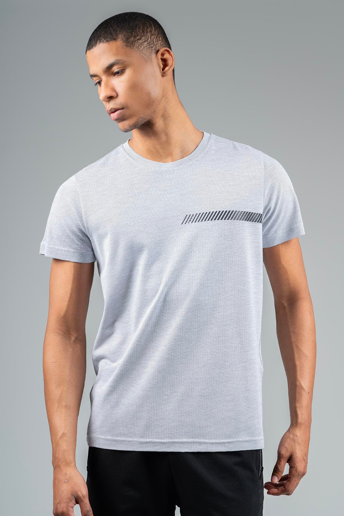 Maraton Sportswear Regular Erkek Bisiklet Yaka  Kısa Kol Basic Beyaz T-shirt 22508