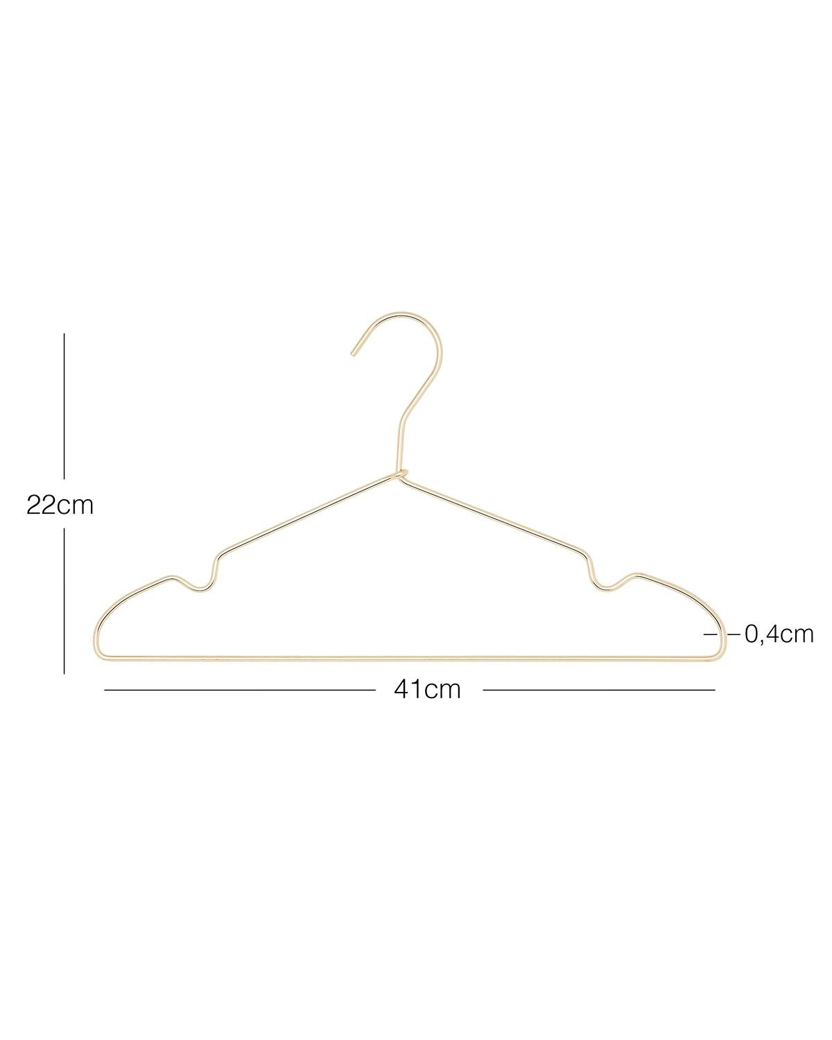 12'li Altın Renk Metal Giysi Askısı 22 x 41 x 0.4 cm