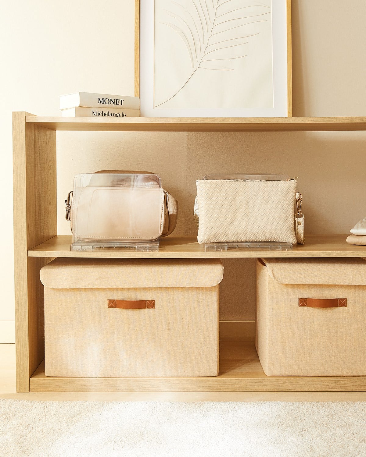 2'li Ayarlanabilir 4 Bölmeli Şeffaf Raf Düzenleyici Set 36 x 24 x 21 cm