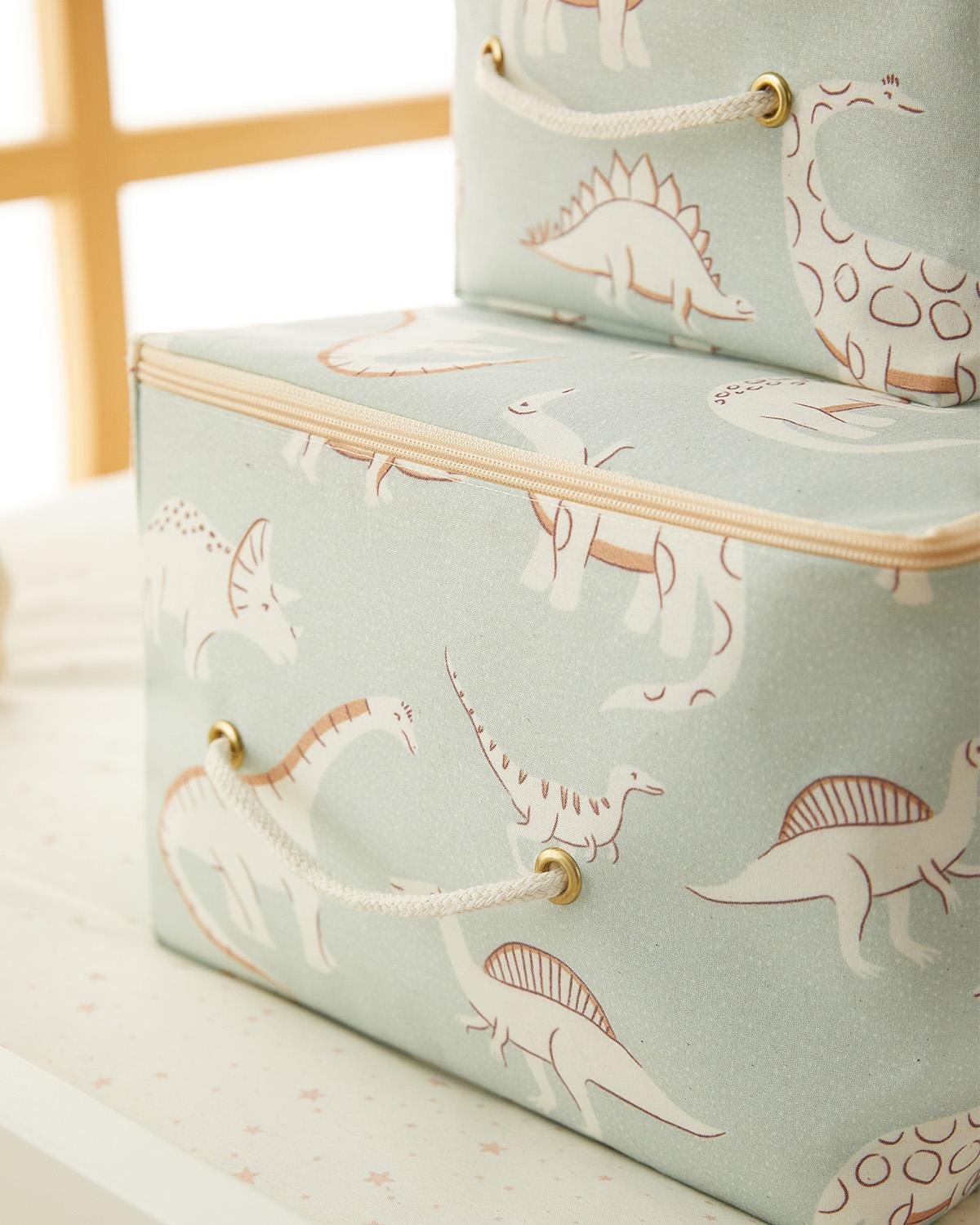 2'li Çocuk Odası Dinozor Hurç Set 1 Adet 30 x 22 x 18 / 1 Adet 52 x 28 x 21 cm