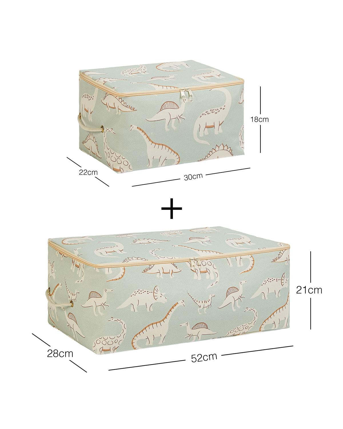 2'li Çocuk Odası Dinozor Hurç Set 1 Adet 30 x 22 x 18 / 1 Adet 52 x 28 x 21 cm