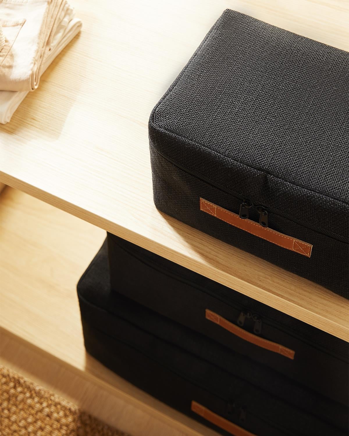 3'lü Siyah Renk Jüt Hurç Set 30 x 22 x 18 / 52 x 28 x 21 / 62 x 46 x 22 cm