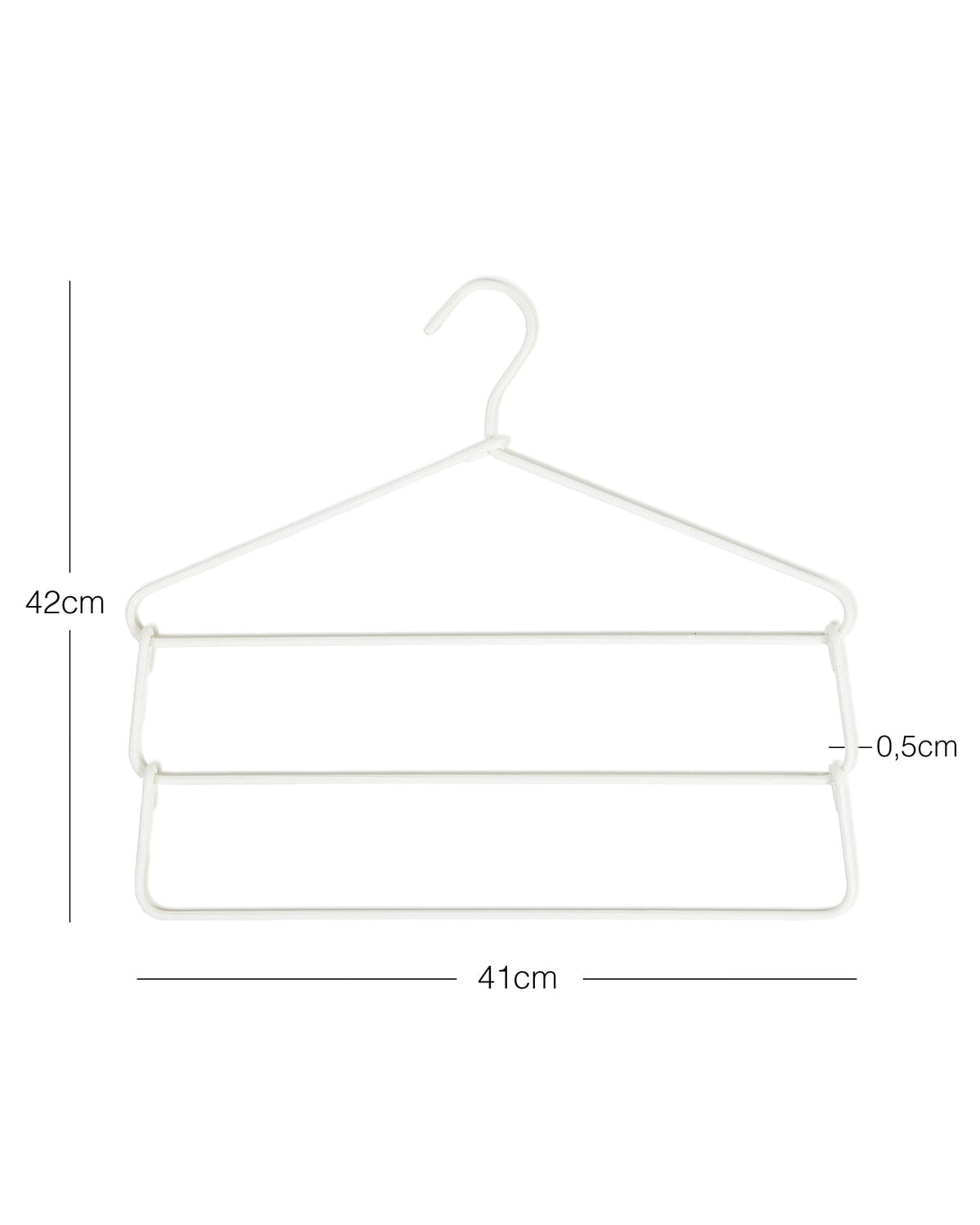 4'lü 3 Katlı Ekru Renk Kumaş Kaplı Metal Giysi Askısı 42 x 41 x 0.5 cm