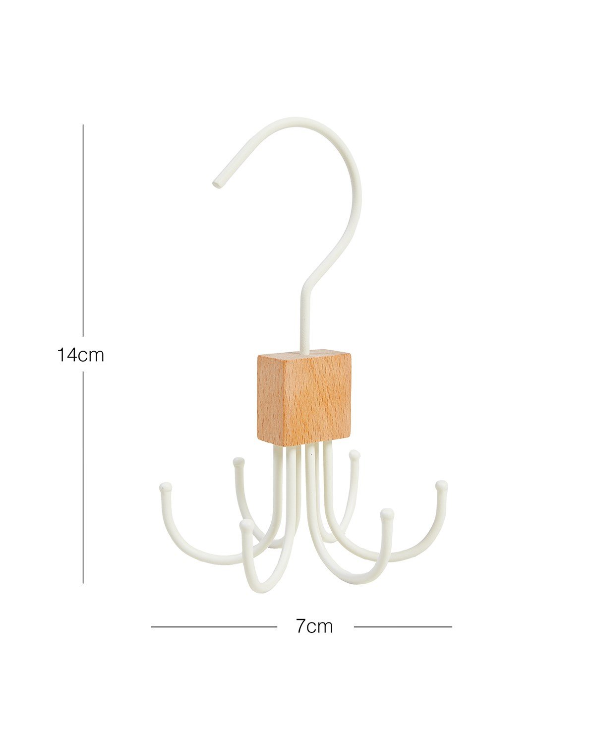 4'lü 6 Kancalı Mat Beyaz Renk Kauçuk Kaplamalı Metal Çok Amaçlı Askı 14 x 7 cm