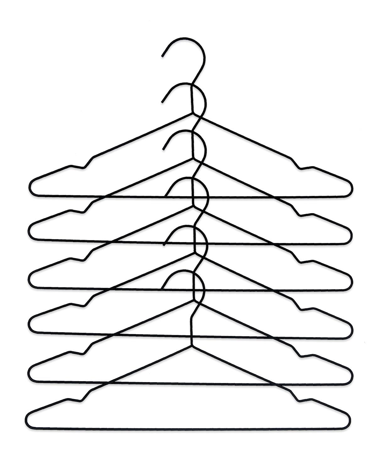 6'lı Mat Siyah Renk Kauçuk Kaplamalı Metal Giysi Askısı 20.50 x 42 x 0.3 cm
