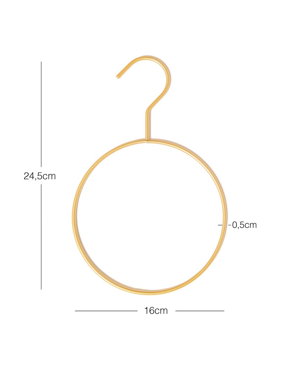8'li Yuvarlak Altın Renk Metal Aksesuar Askısı 24.5 x 16 x 0.5 cm