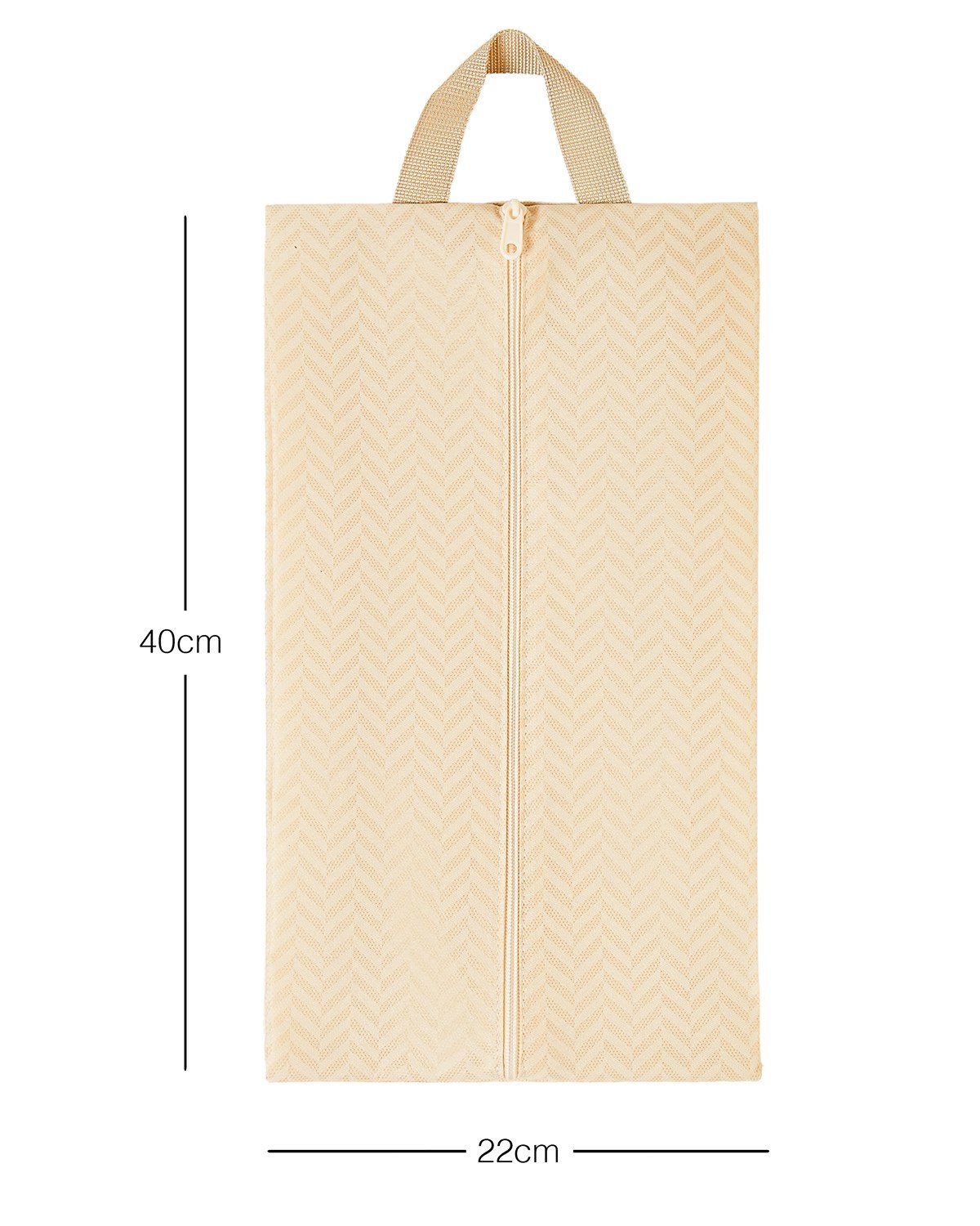 Bej Balıksırtı Ayakkabı Düzenleyici Taşıma Çantası 22 x 40 x 9 cm