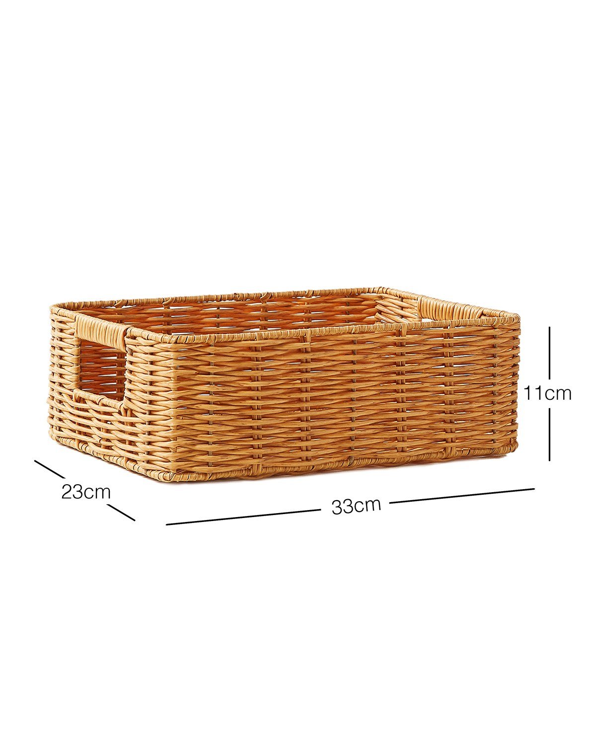 Çocuk Odası Yıkanabilir Bej PP Rattan Sepet 33 x 23 x 11 cm
