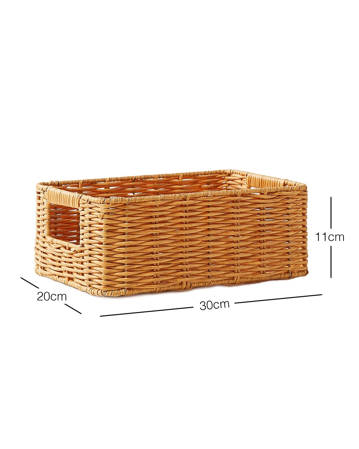 Çocuk Odası Yıkanabilir Bej PP Rattan Sepet 30 x 20 x 11 cm