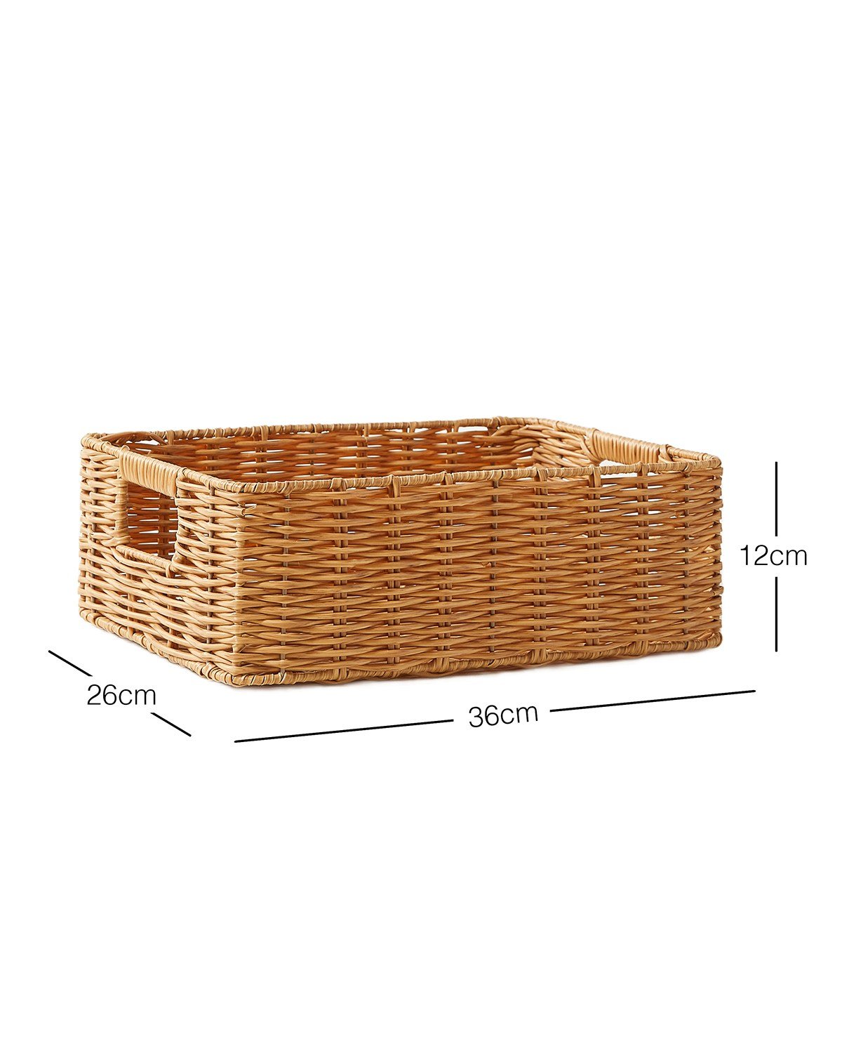 Çocuk Odası Yıkanabilir Bej PP Rattan Sepet 36 x 26 x 12 cm