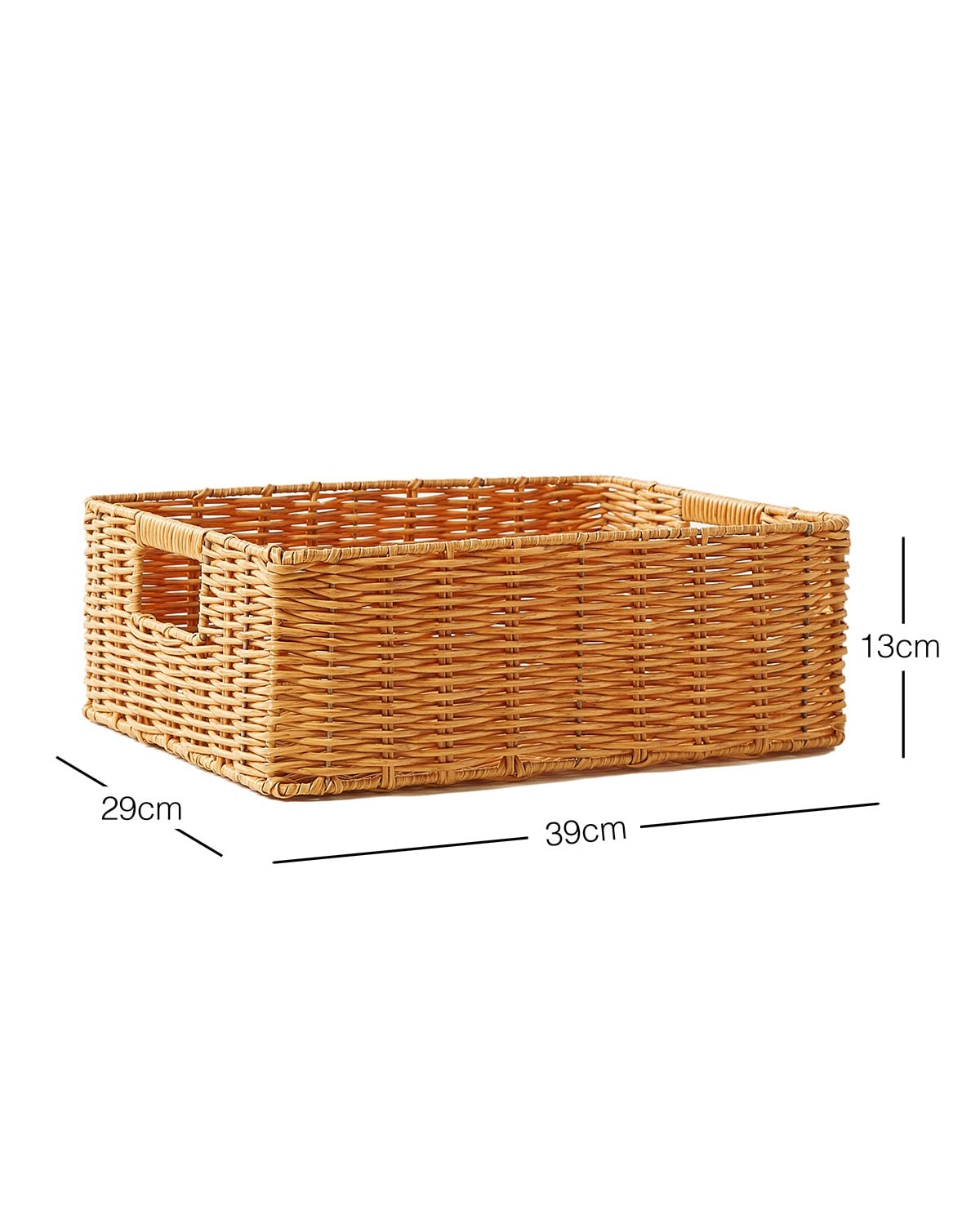Çocuk Odası Yıkanabilir Bej PP Rattan Sepet 39 x 29 x 13 cm