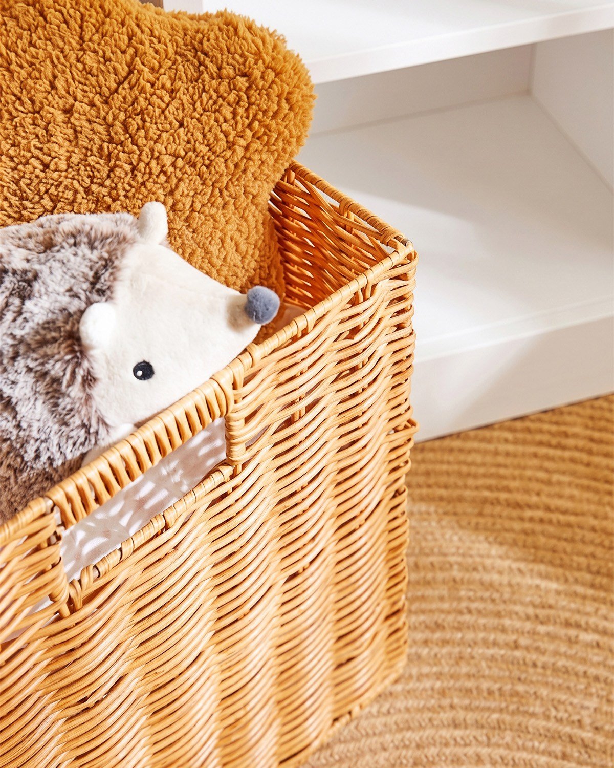 Çocuk Odası Yıkanabilir Bej PP Rattan Sepet 33 x 33 x 33 cm