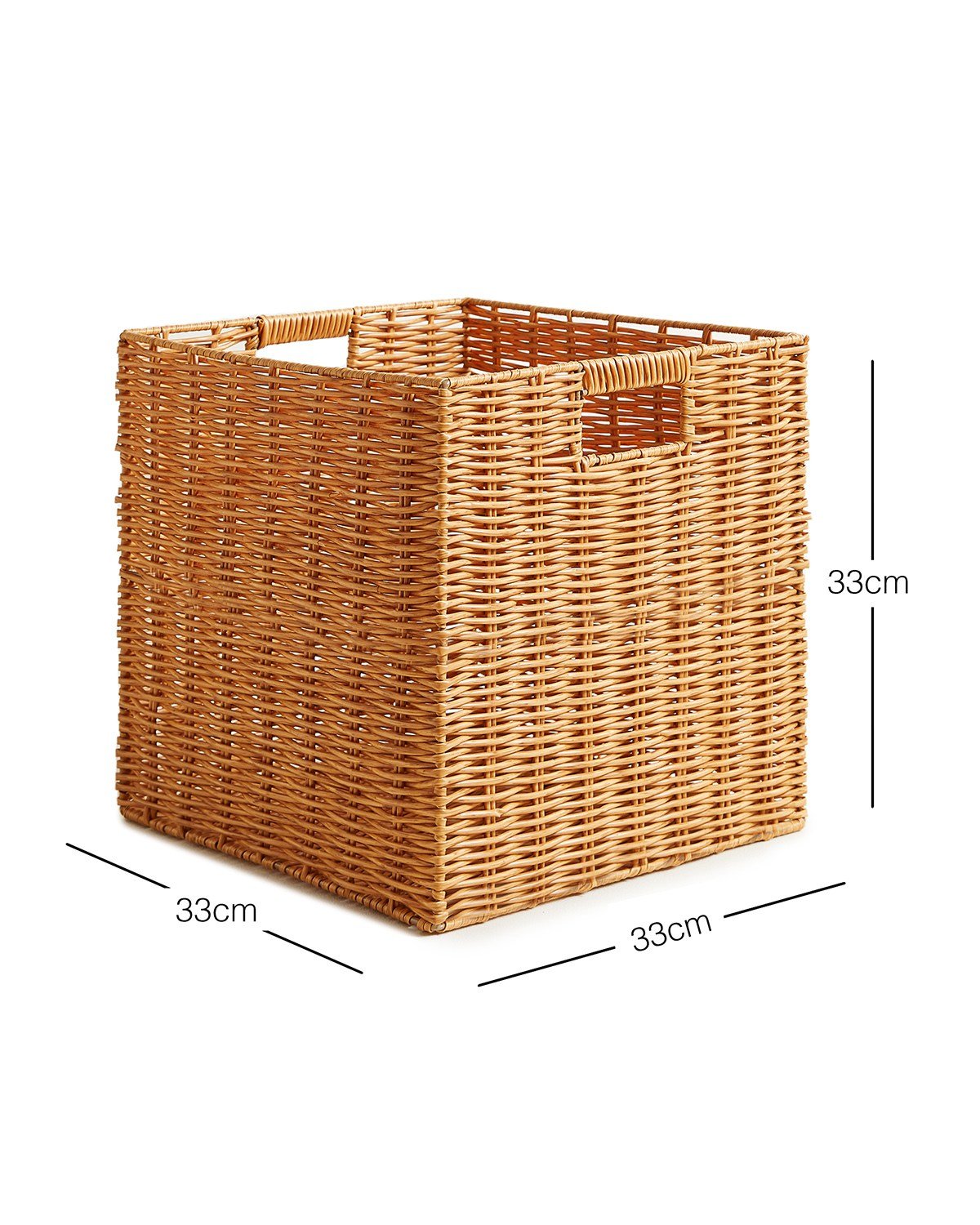 Çocuk Odası Yıkanabilir Bej PP Rattan Sepet 33 x 33 x 33 cm