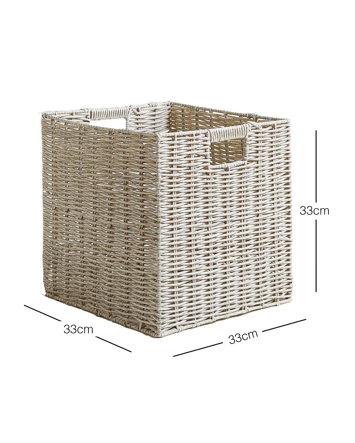 Çocuk Odası Yıkanabilir Gri PP Rattan Sepet 33 x 33 x 33 cm