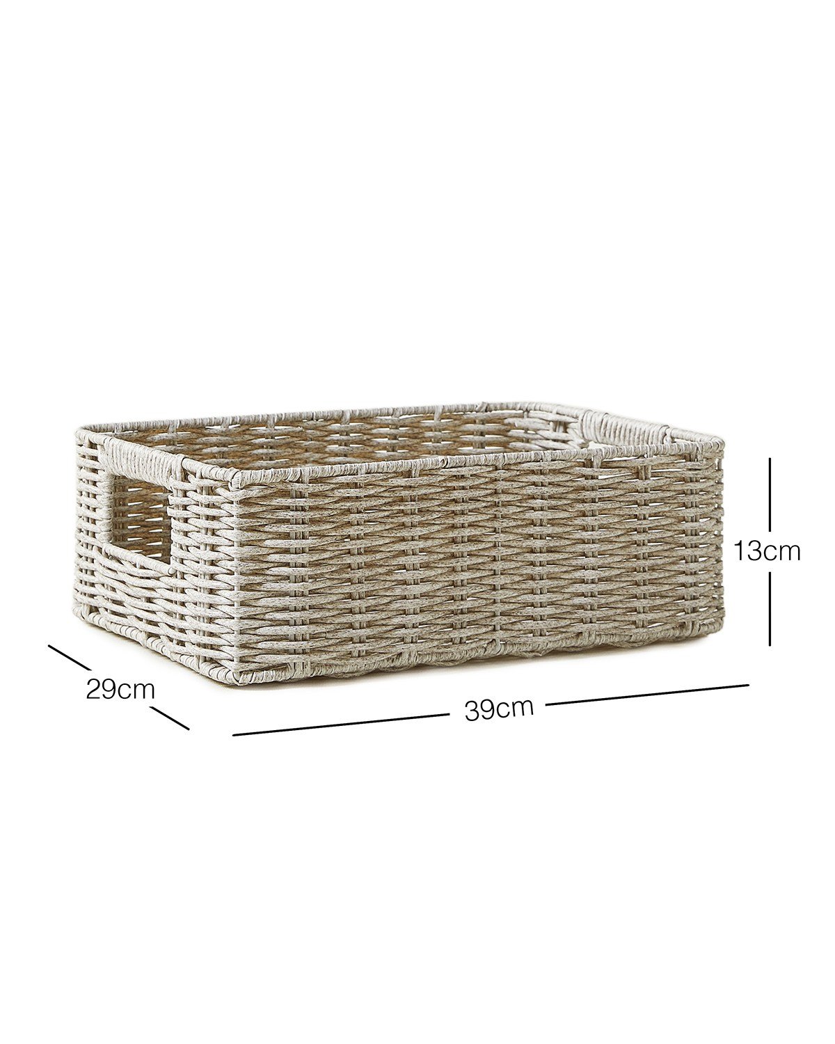 Çocuk Odası Yıkanabilir Gri PP Rattan Sepet 36 x 26 x 12 cm