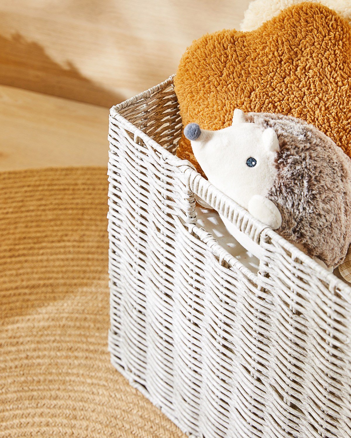 Çocuk Odası Yıkanabilir Gri PP Rattan Sepet 33 x 33 x 33 cm