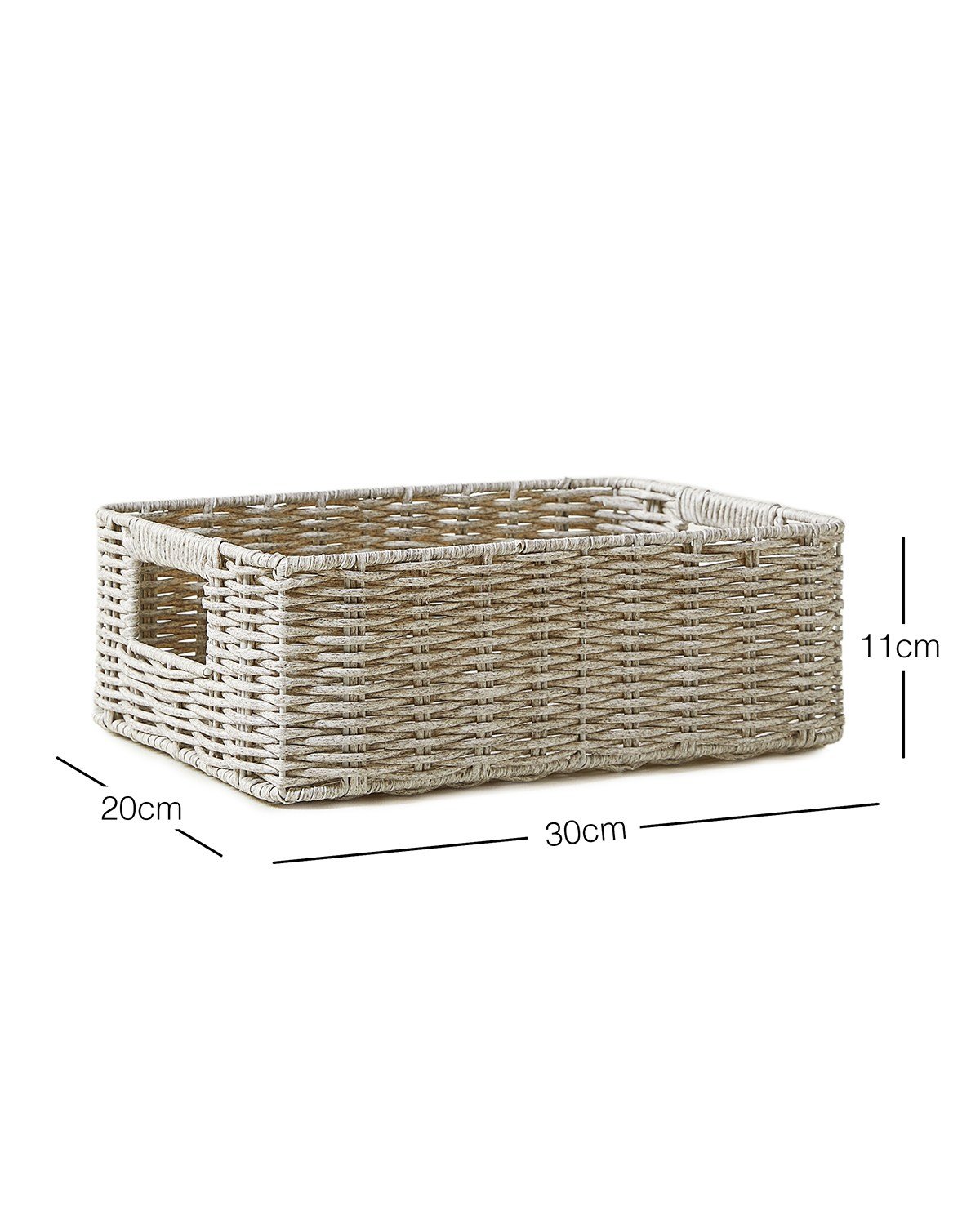 Çocuk Odası Yıkanabilir Gri PP Rattan Sepet 33 x 23 x 11 cm