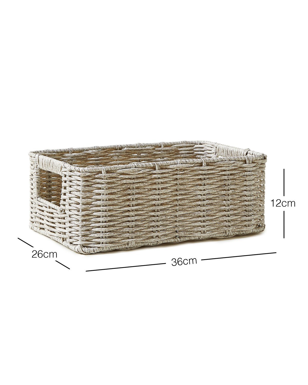 Çocuk Odası Yıkanabilir Gri PP Rattan Sepet 30 x 20 x 11 cm
