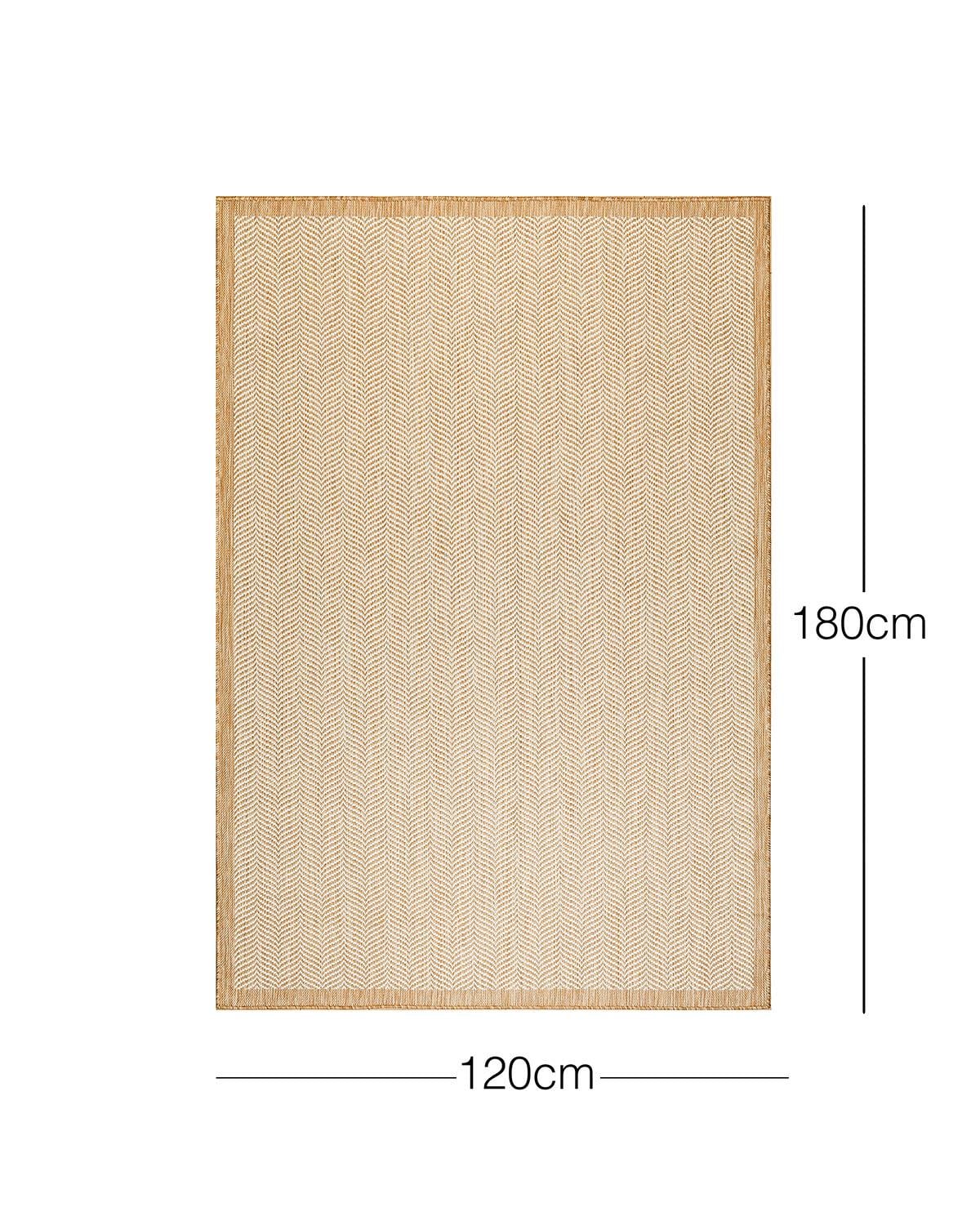 Leke Tutmaz İç Dış Mekan Bej Renk Balıksırtı Halı Kilim 120 x 180 cm