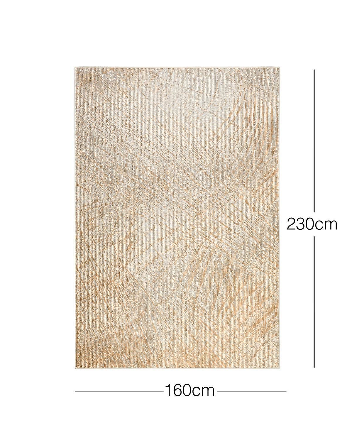 Leke Tutmaz İç Dış Mekan Bej Renk Desenli Halı Kilim 160 x 230 cm