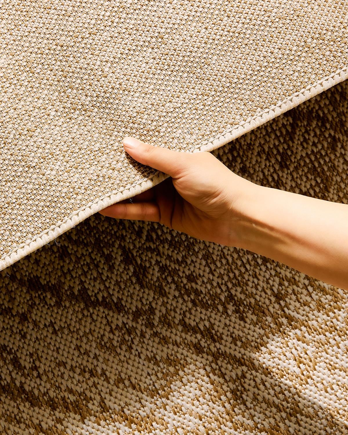 Leke Tutmaz İç Dış Mekan Bej Renk Desenli Halı Kilim 160 x 230 cm
