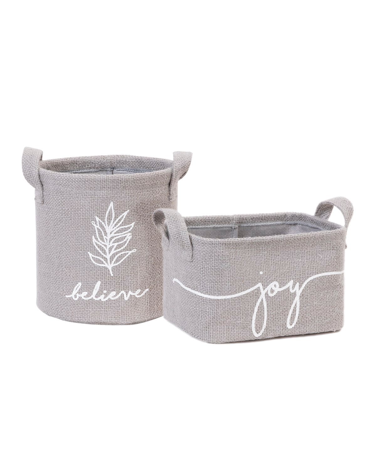 OCEAN HOME 2'li Gri Jüt Sepet Set // 24x17x14+20x20