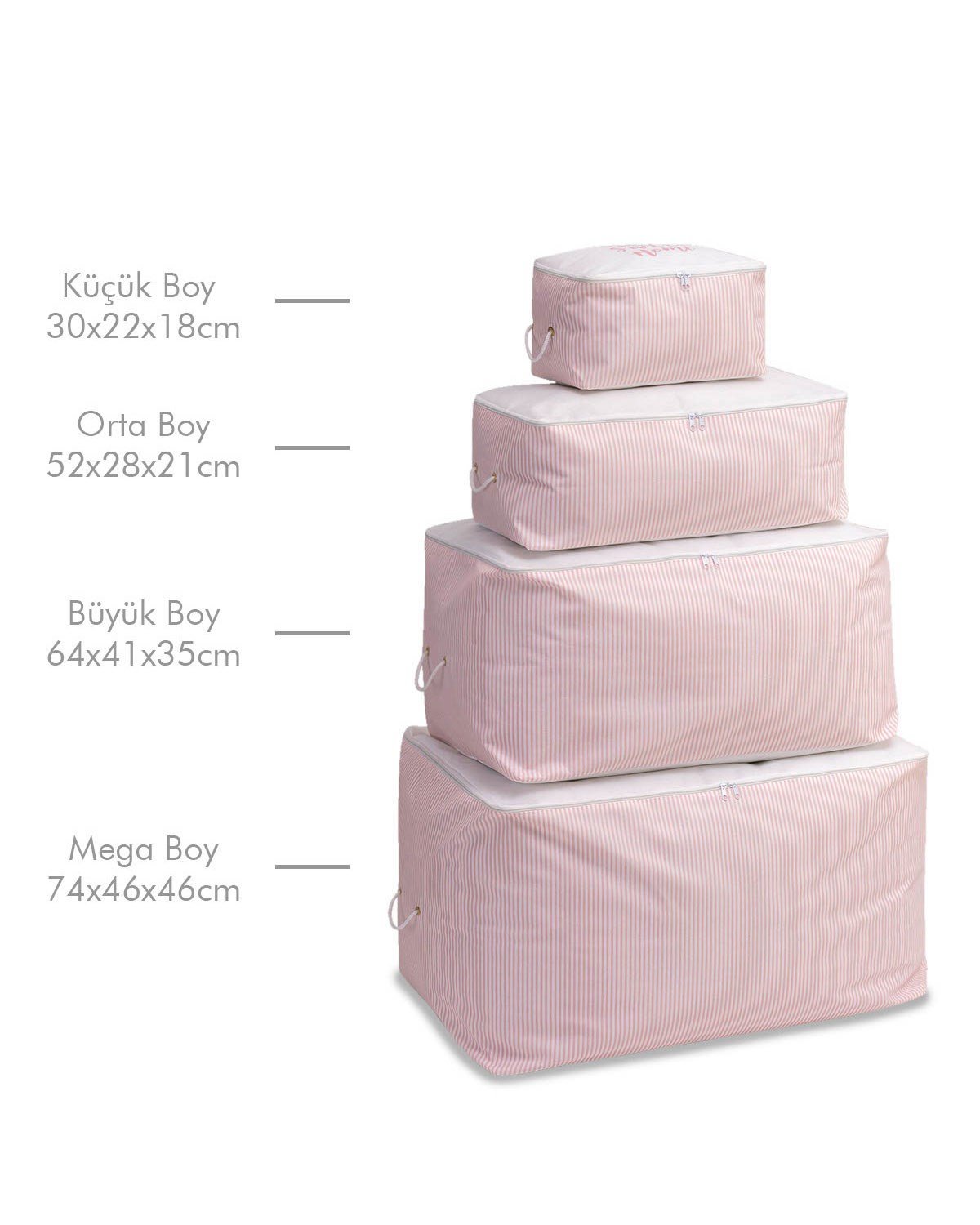 OCEAN HOME 2'li Pembe Çizgili Hurç Set 