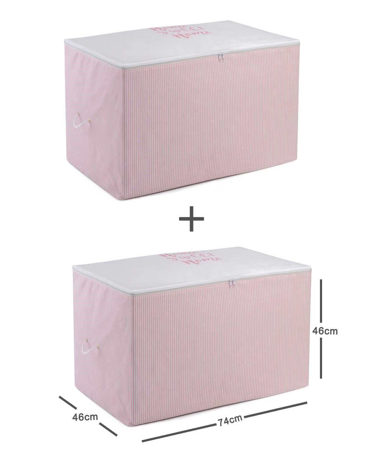 OCEAN HOME 2'li Pembe Çizgili Hurç Set 