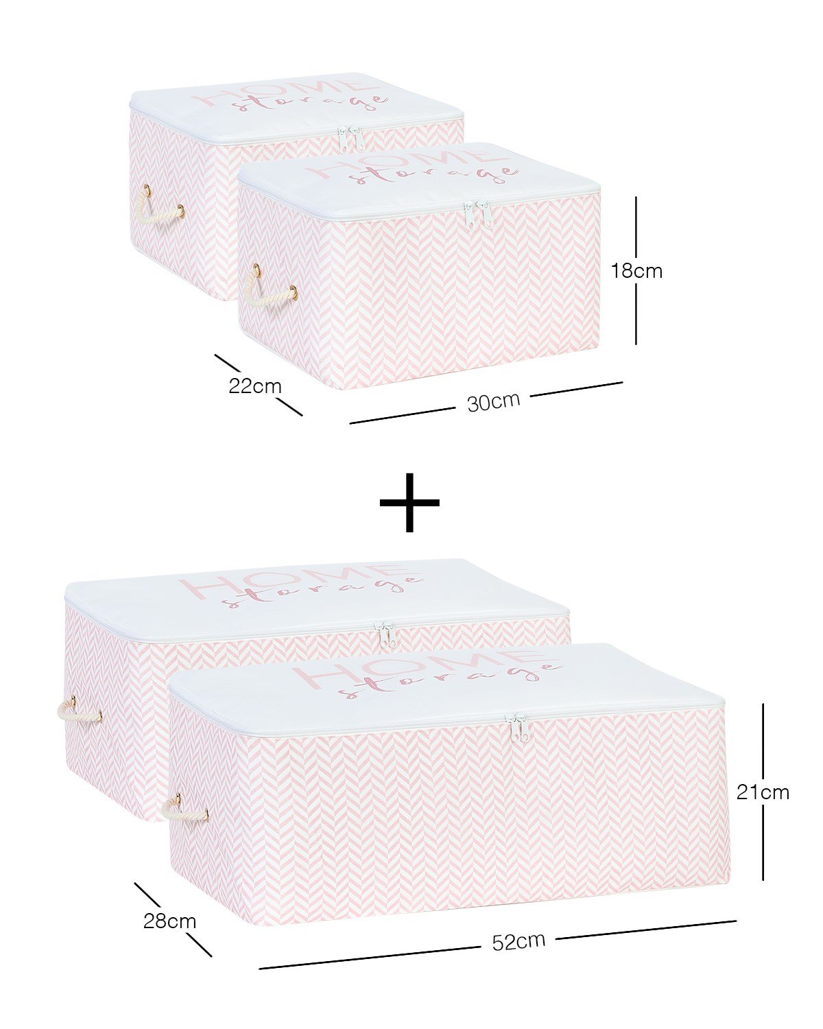 Ocean Home 4'lü Pembe Desenli Kumaş Hurç Set