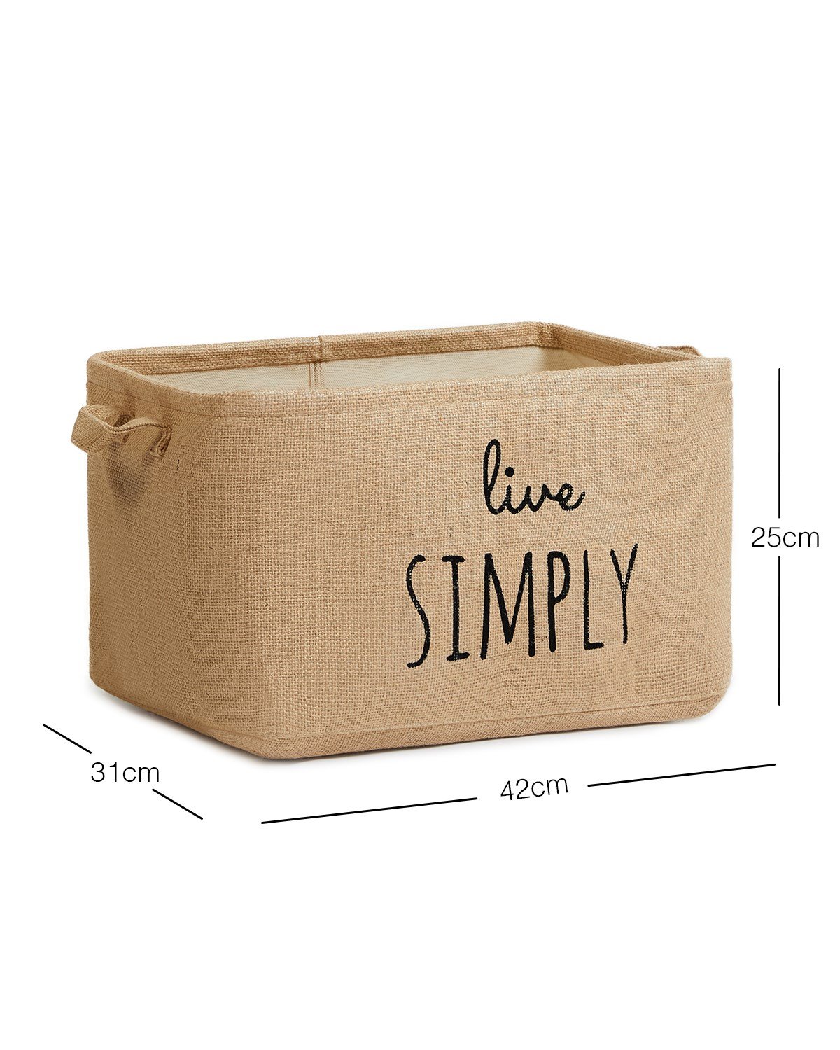 Ocean Home Baskılı Jüt Dikdörtgen Sepet //42x31X25