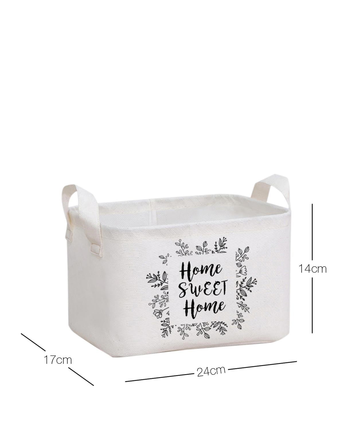 OCEAN HOME Home Sweet Home Baskılı Beyaz Sepet 2'li