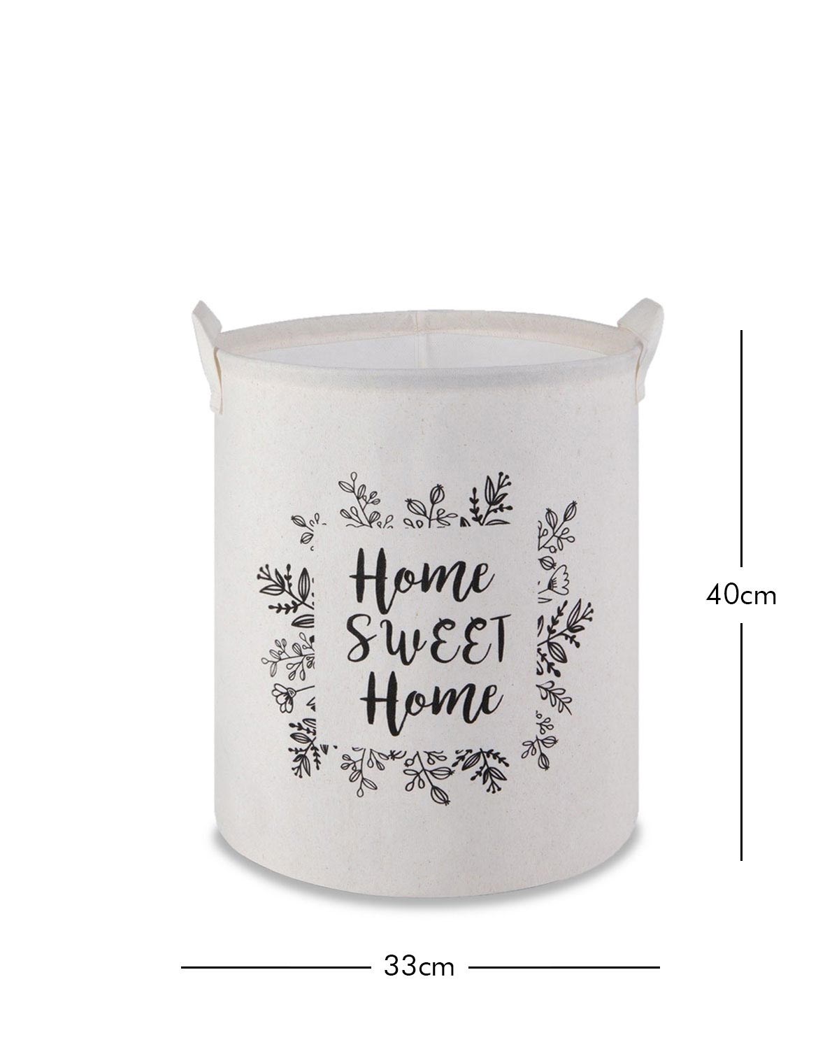 OCEAN HOME Home Sweet Home Baskılı Beyaz Sepet 2'li