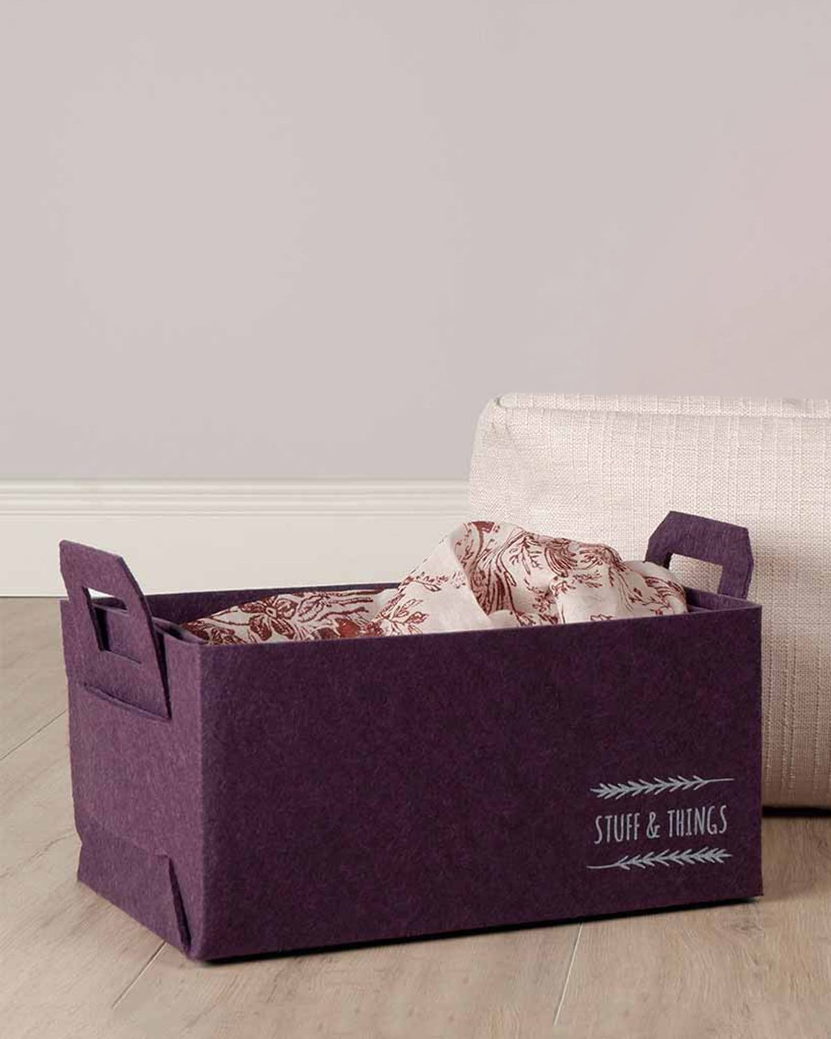 OCEAN HOME Mürdüm Keçe Sepet // 30x20x15