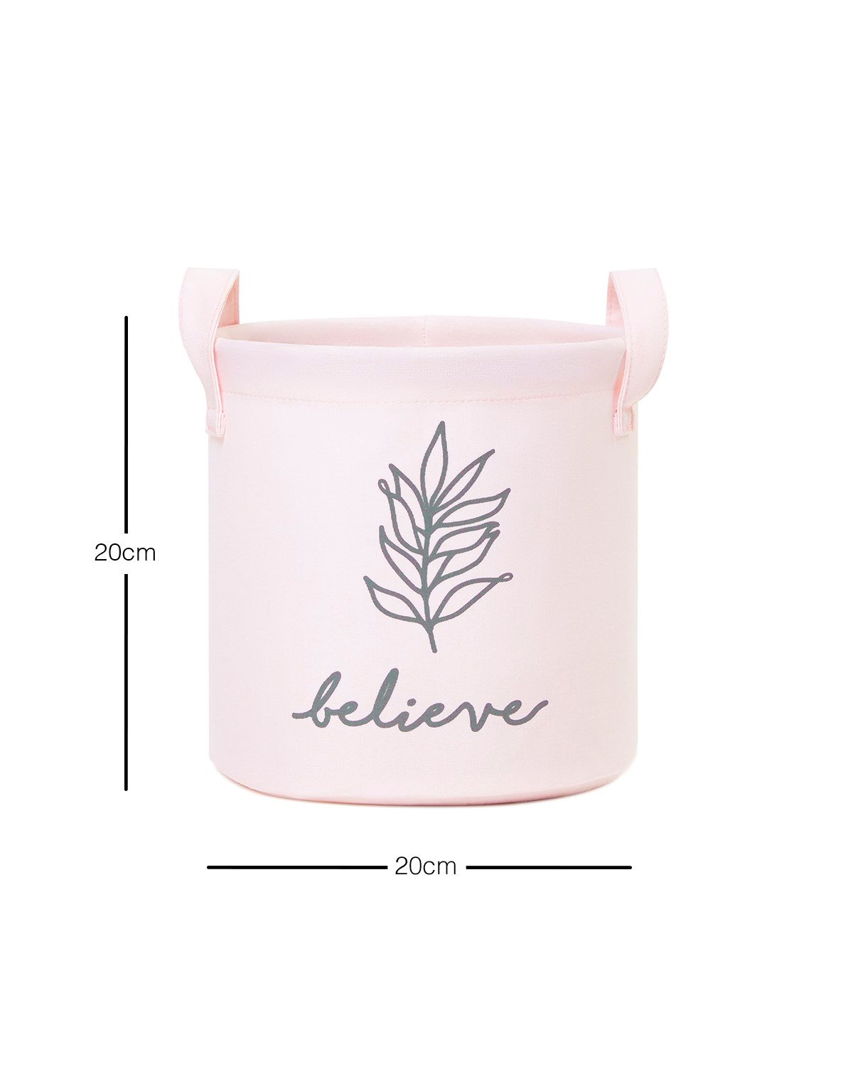 OCEAN HOME Pembe Believe Baskılı  Sepet //20x20