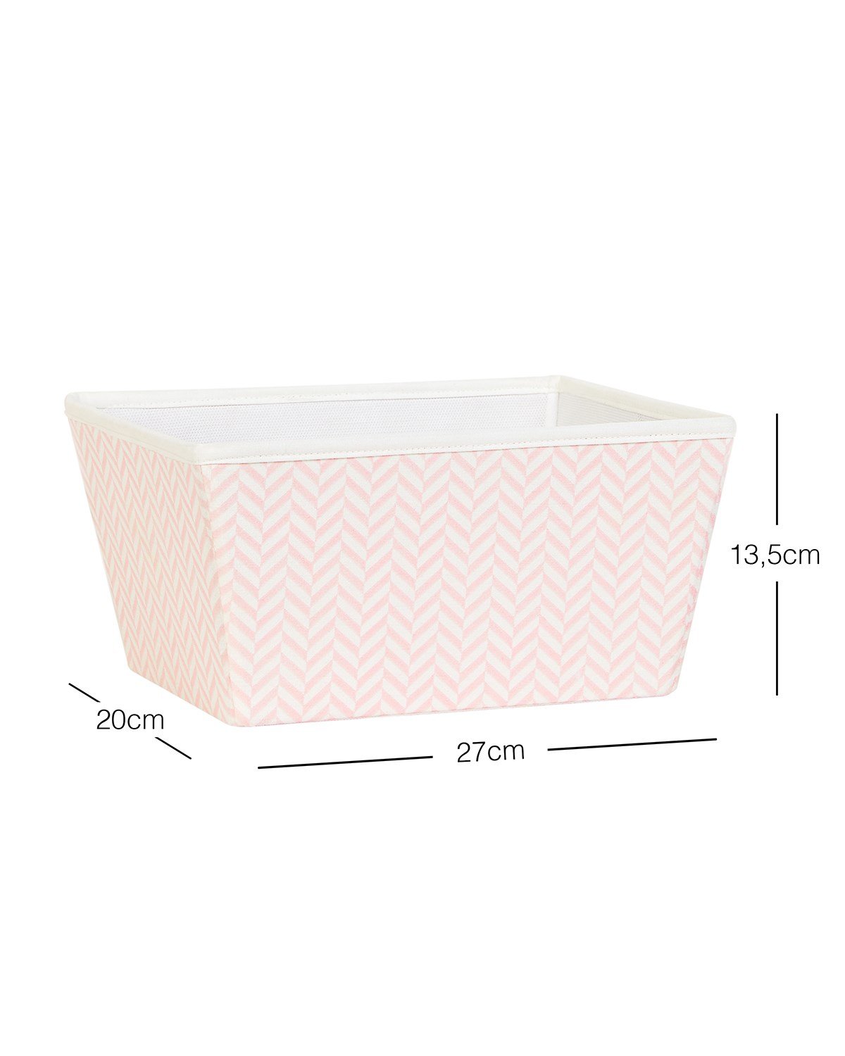 Ocean Home Pembe Desenli Kumaş Kutu // 27x20x13,5