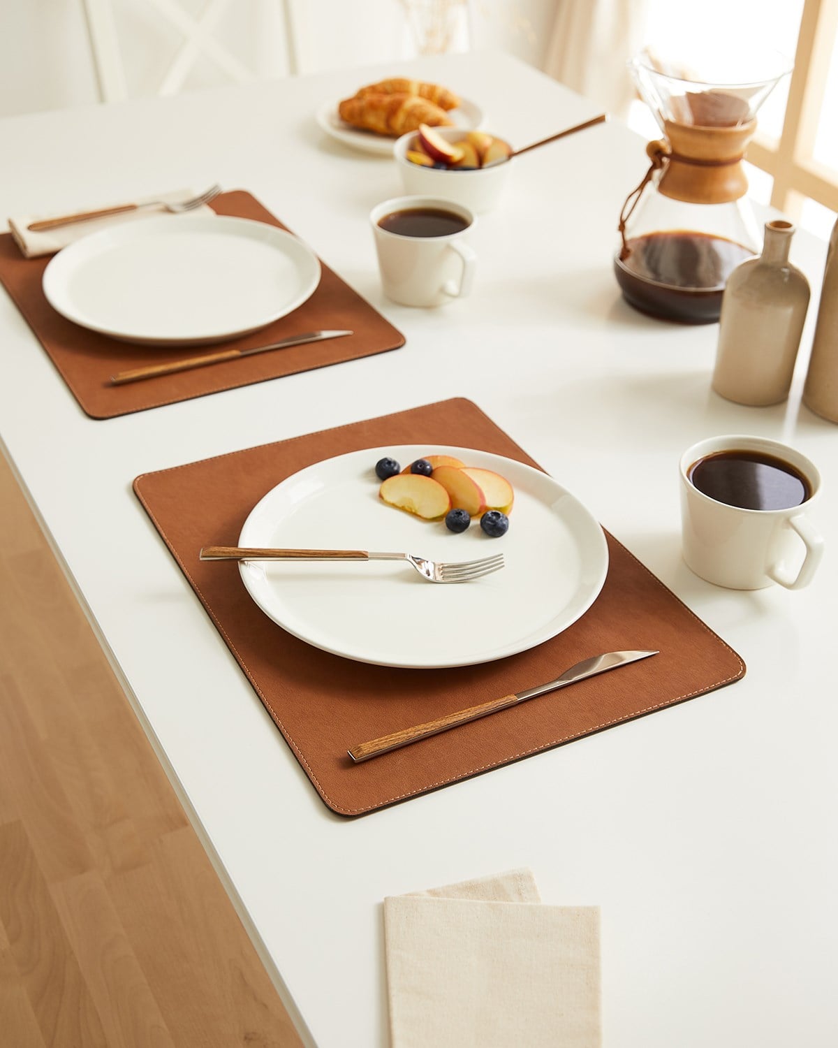Ocean Home Taba Deri Amerikan Servis 2'li Set