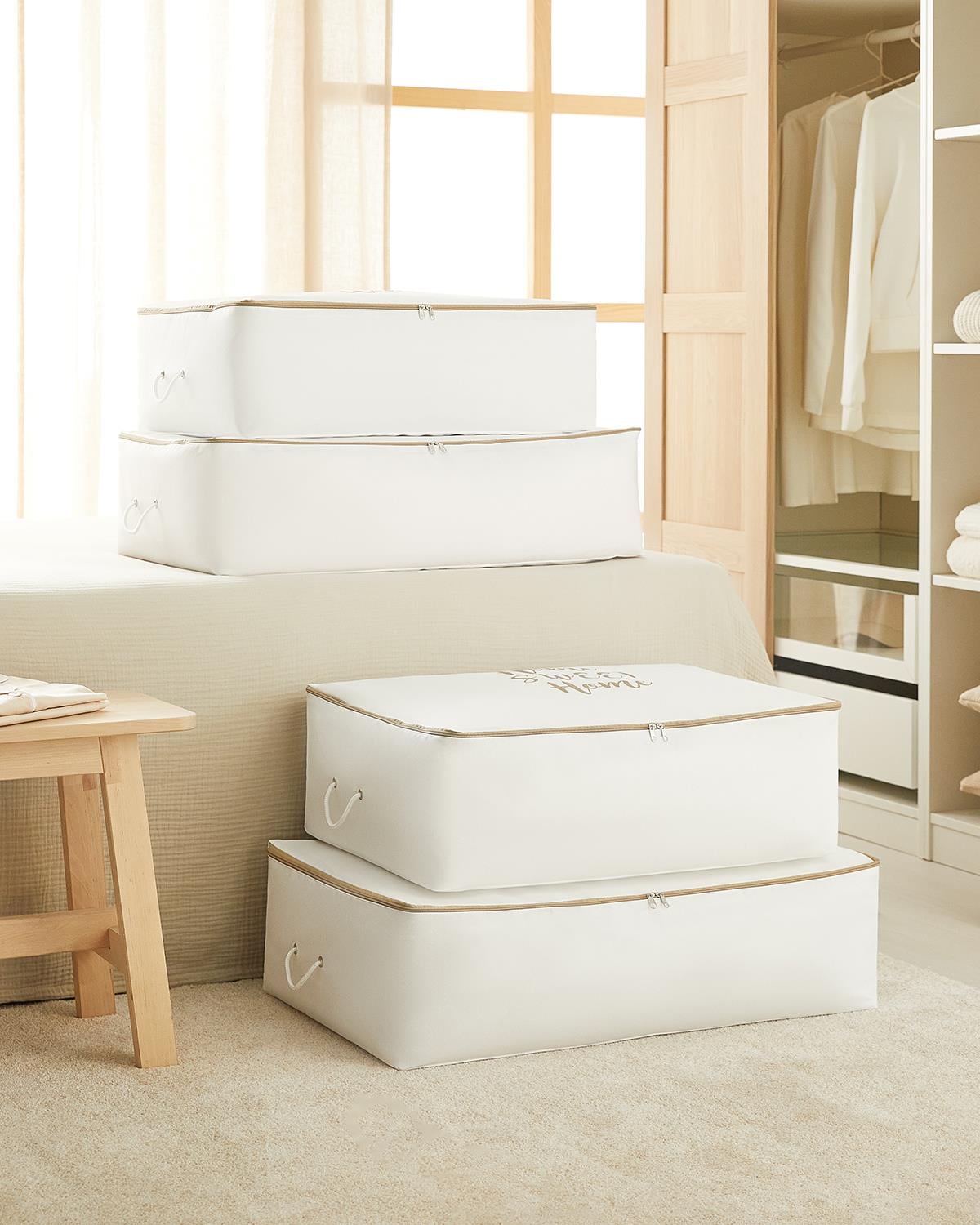 美品 Frontier Hotel BOXセット オールドデック 4'lü Bej Fermuarlı Beyaz Renk Home Sweet Home Baza Altı Hurç Set 2