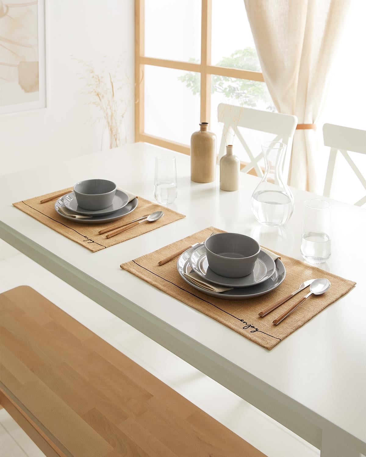 Ocean Home Textile 6'lı Enjoy Jüt Amerikan Servis Seti 45 x 35 cm