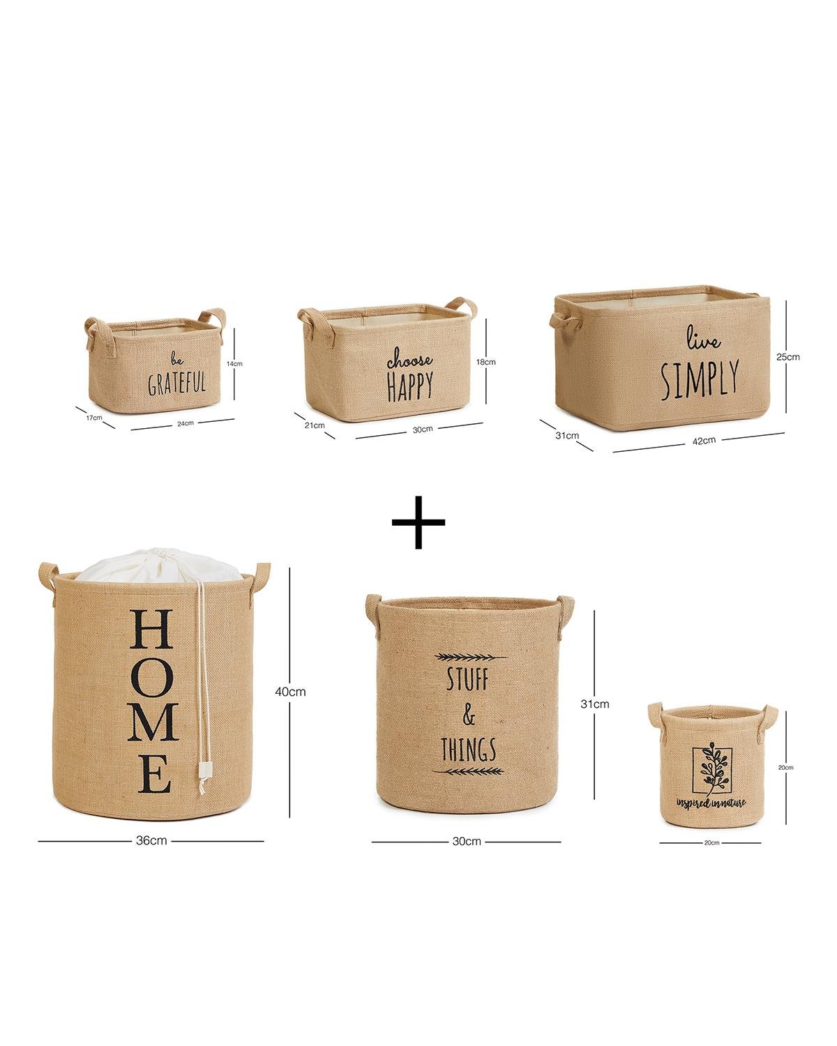 Ocean Home Textile 7'li Jüt Sepet Set