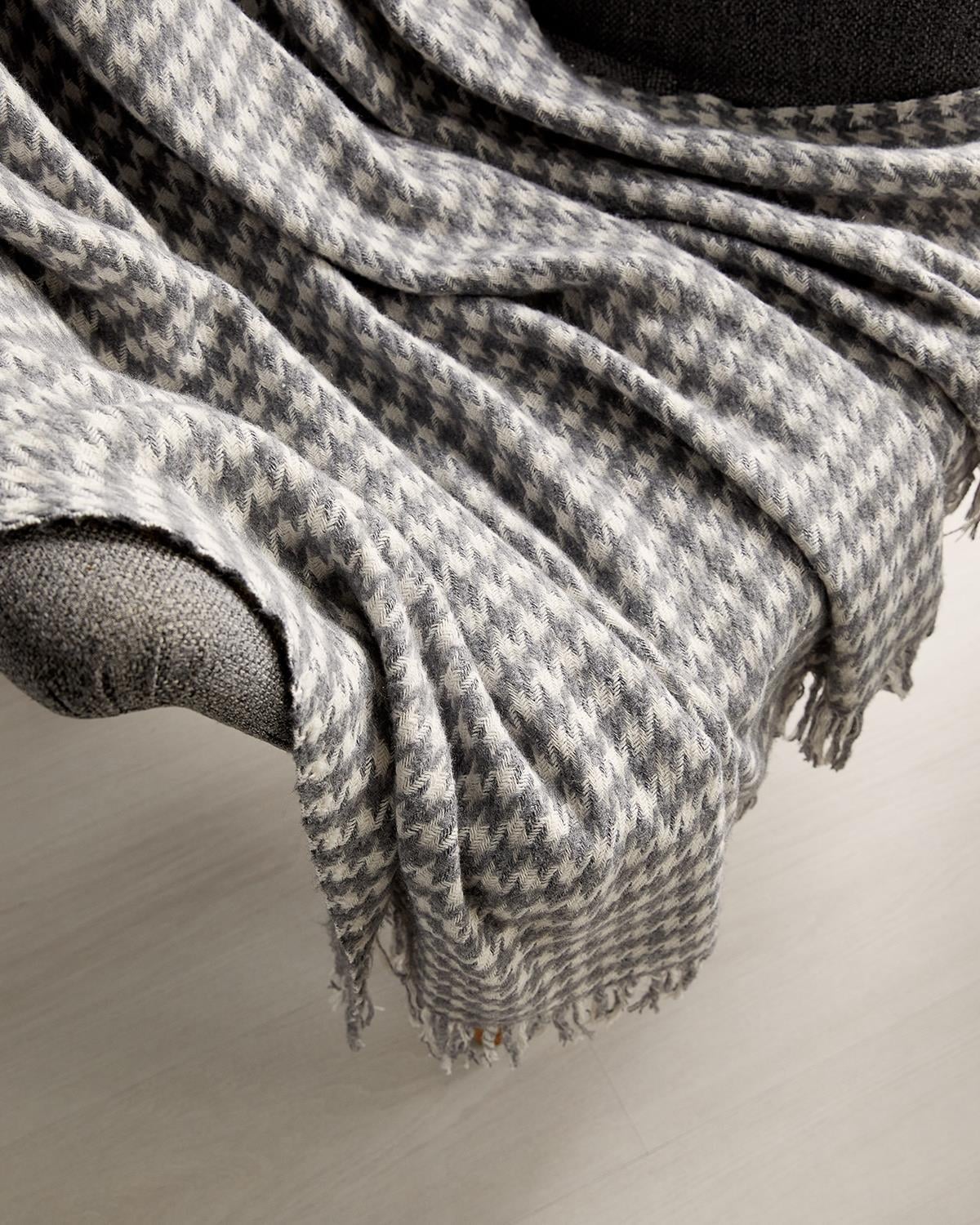 Ocean Home Textile Gri Kazayağı Pamuklu Tv Battaniyesi 130 x 170 cm