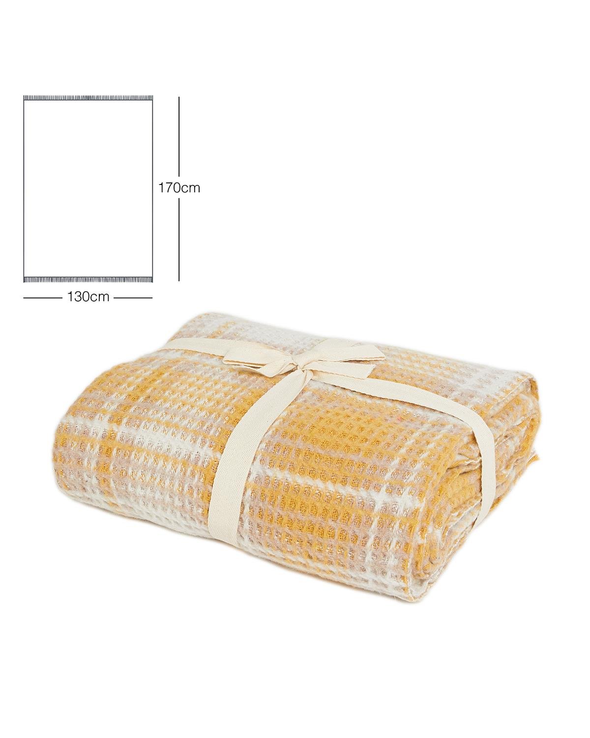 Ocean Home Textile Hardal Ekose Pamuklu Tv Battaniyesi 130 x 170 cm