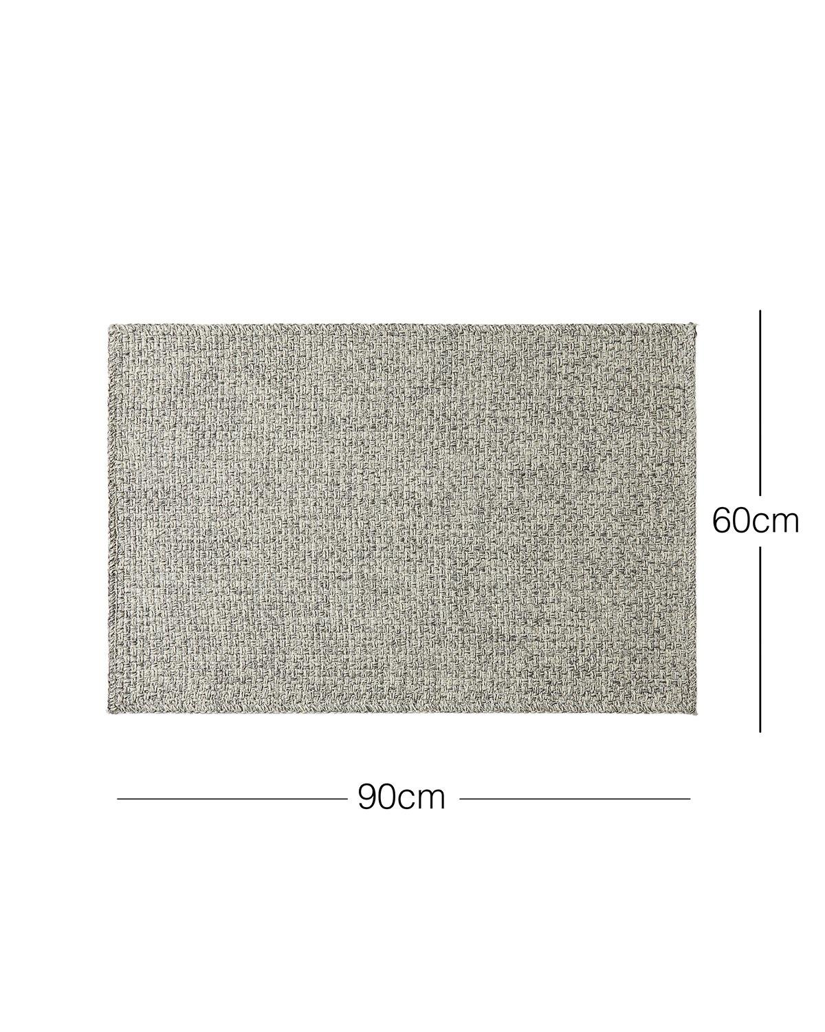Ocean Home Textile Yıkanabilir Jüt Görünümlü Gri Renk Hasır Desenli Paspas 60 x 90 cm