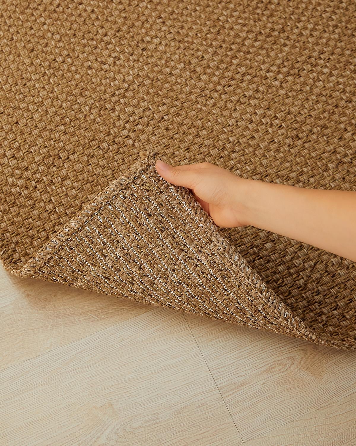 Ocean Home Textile Yıkanabilir Jüt Görünümlü Naturel Renk Hasır Desenli Paspas 60 x 90 cm