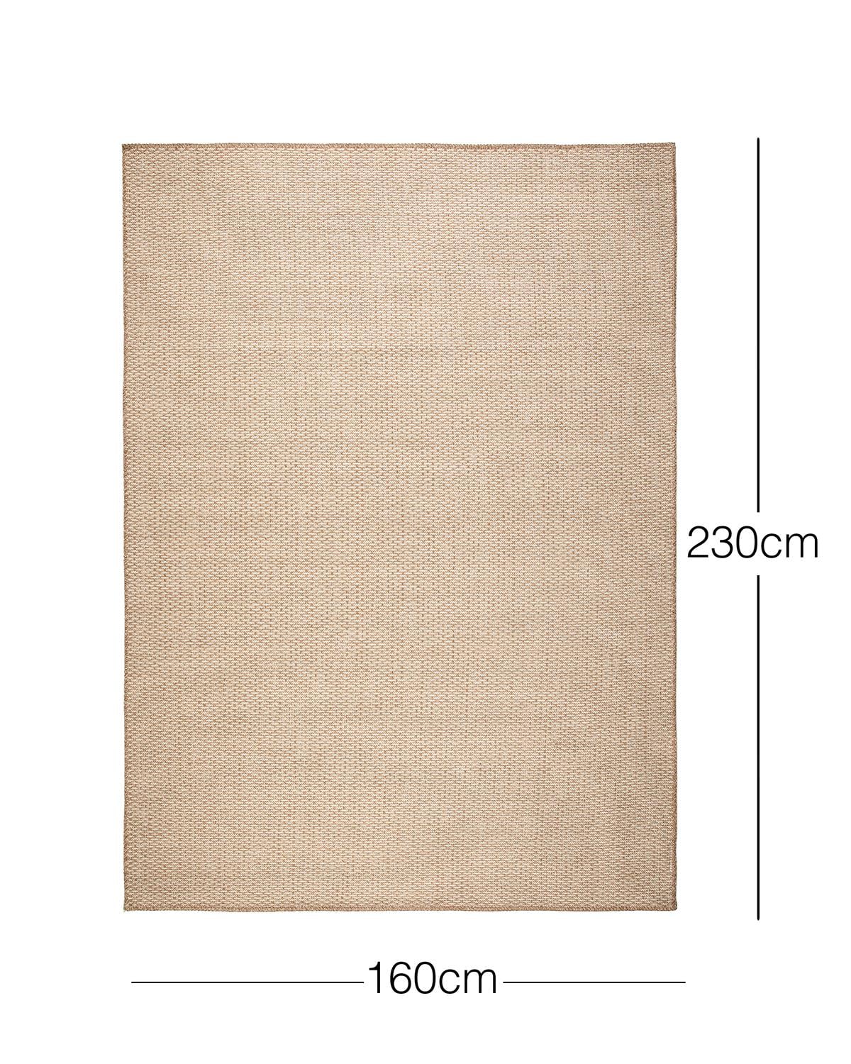 Ocean Home Textile Yıkanabilir Jüt Görünümlü Ekru Naturel Renk Hasır Desenli Halı Kilim 160 x 230 cm
