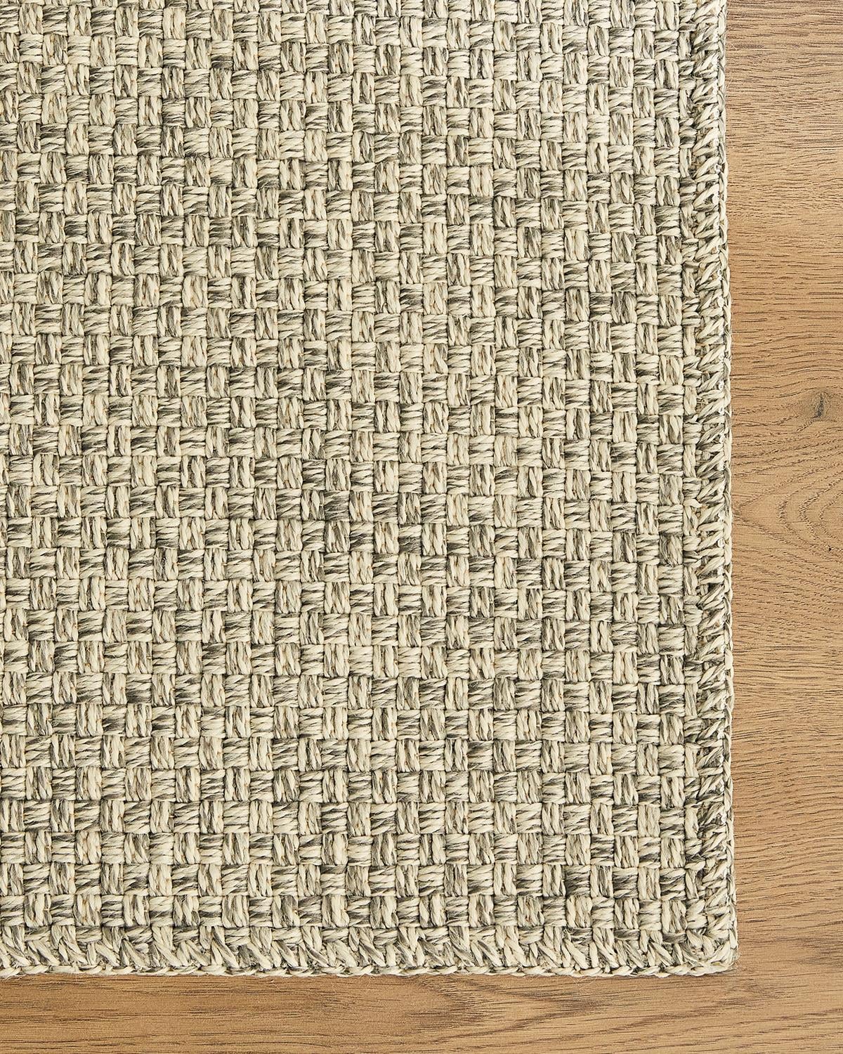 Ocean Home Textile Yıkanabilir Jüt Görünümlü Gri Renk Hasır Desenli Paspas 60 x 90 cm