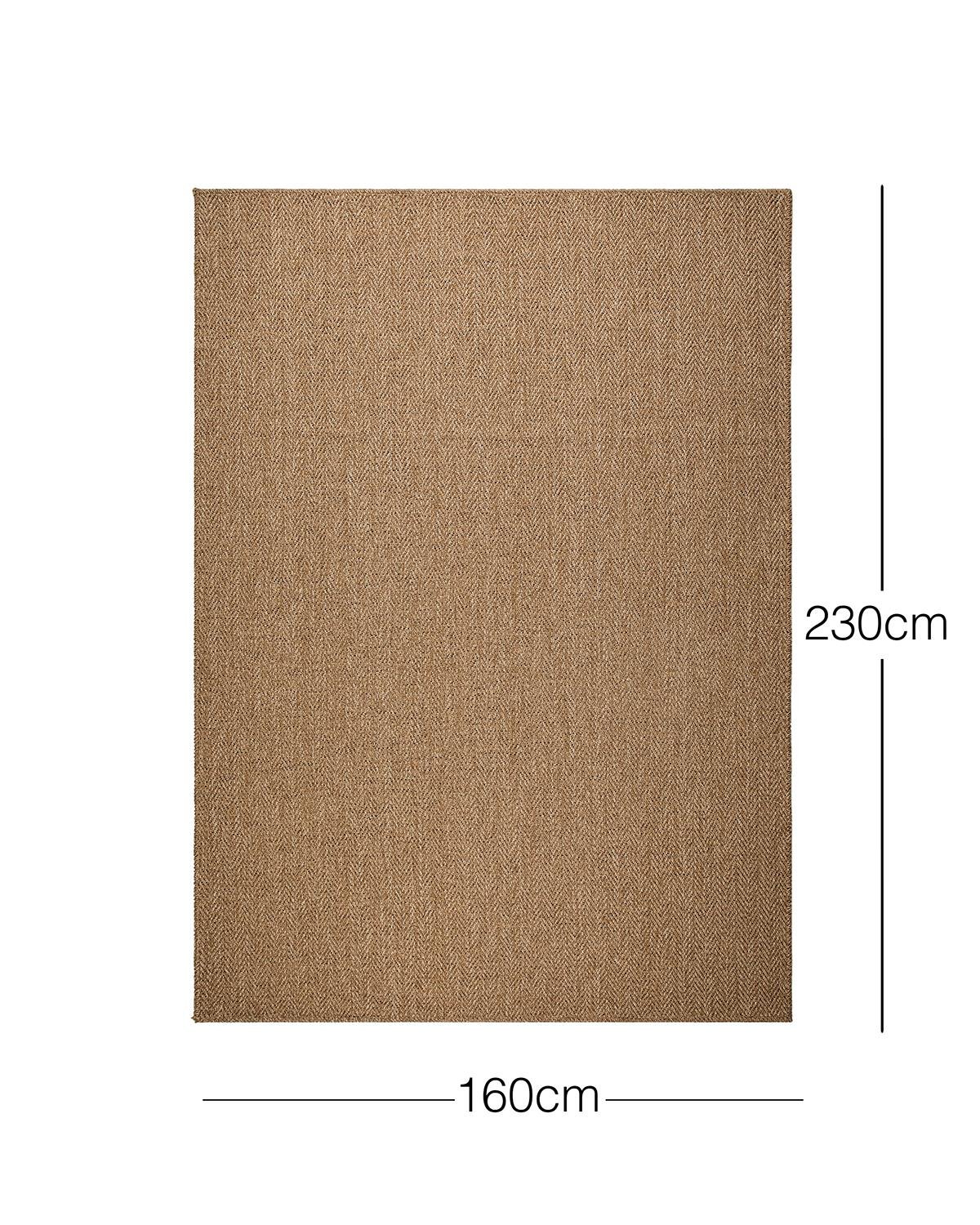 Ocean Home Textile Yıkanabilir Jüt Görünümlü Naturel Renk Balıksırtı Halı Kilim 160 x 230 cm