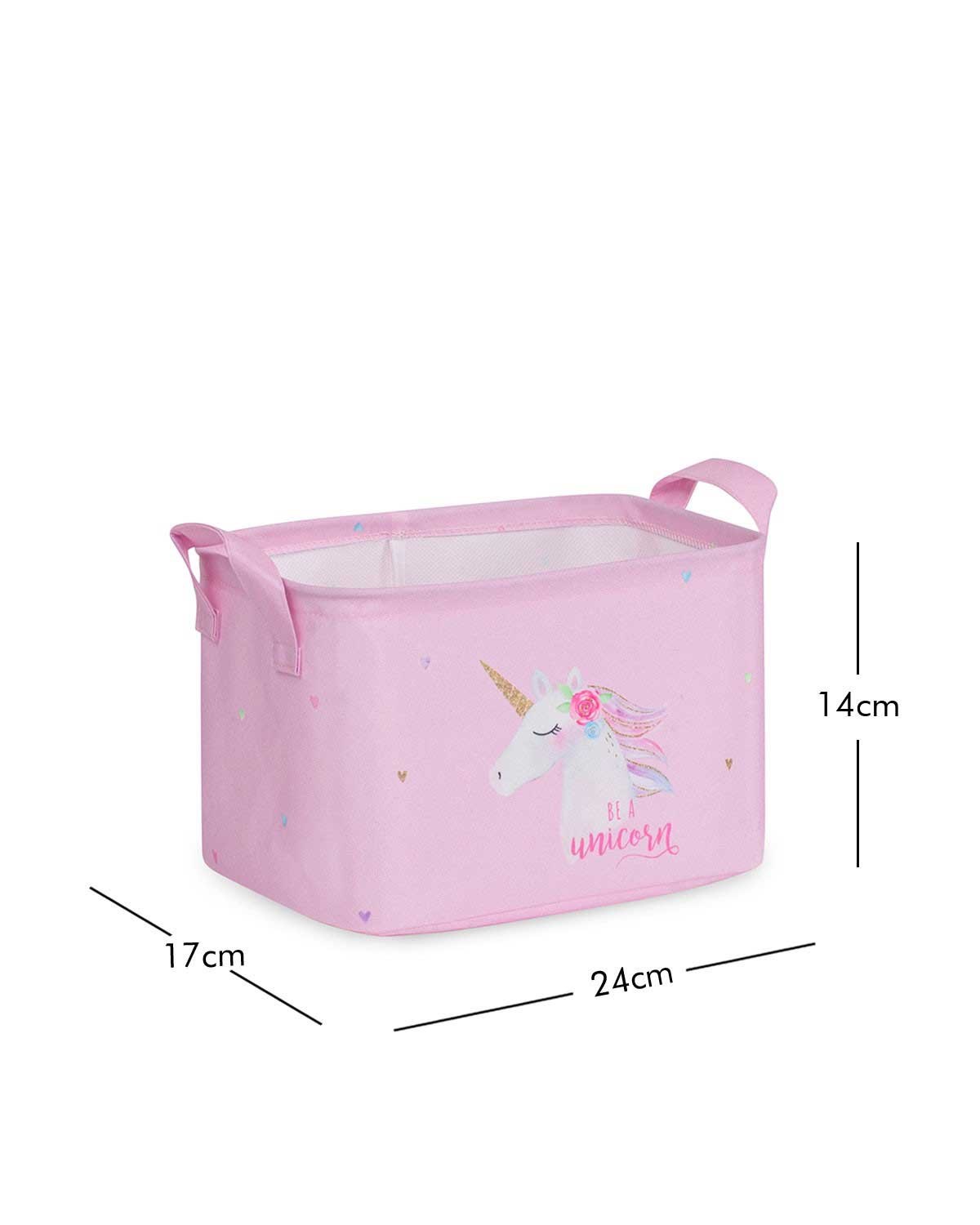 OCEAN HOME Unicorn Baskılı Çocuk Odası Sepeti // 24x17x14