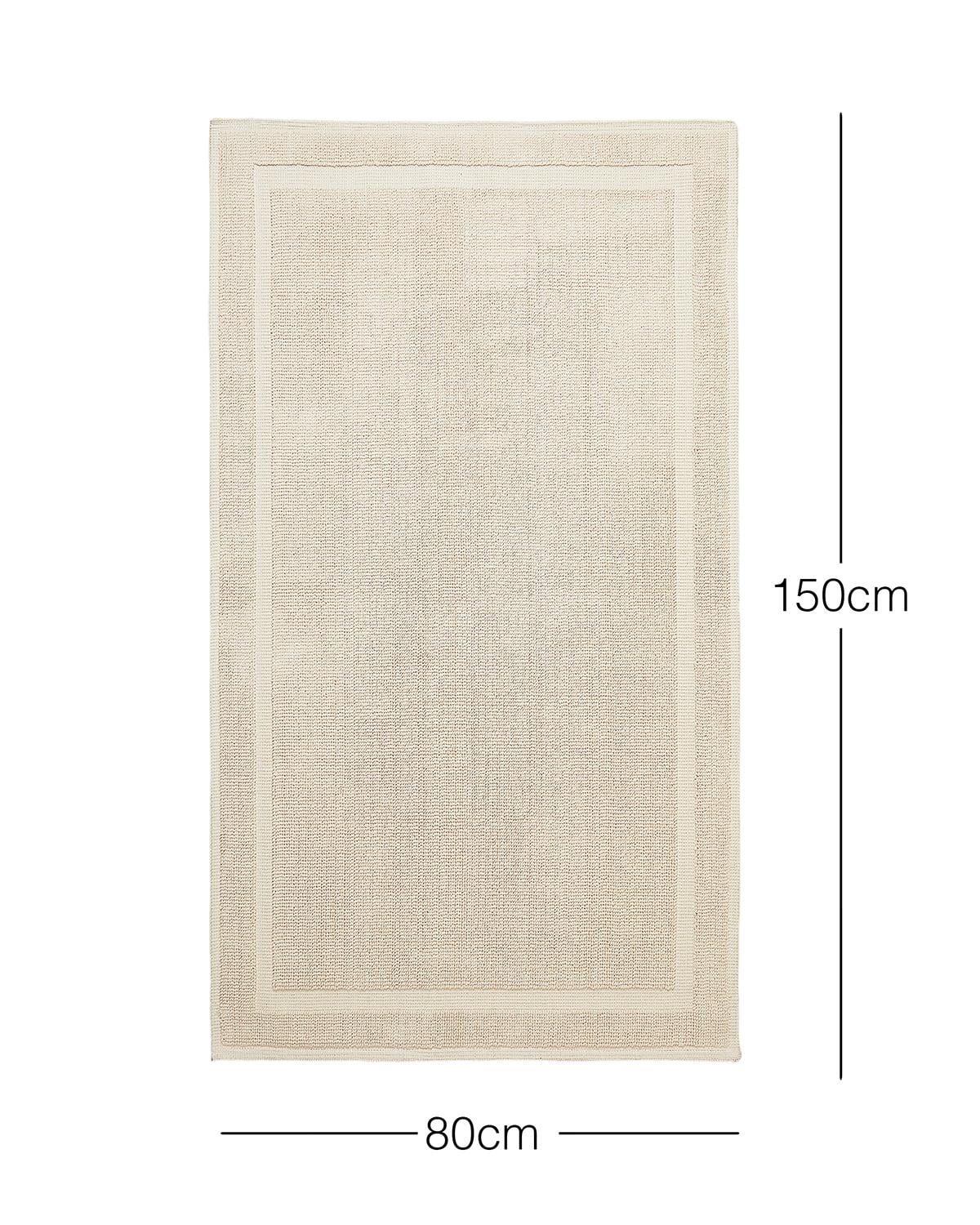 Yıkanabilir Pamuklu Ekru Renk Kilim 80 x 150 cm