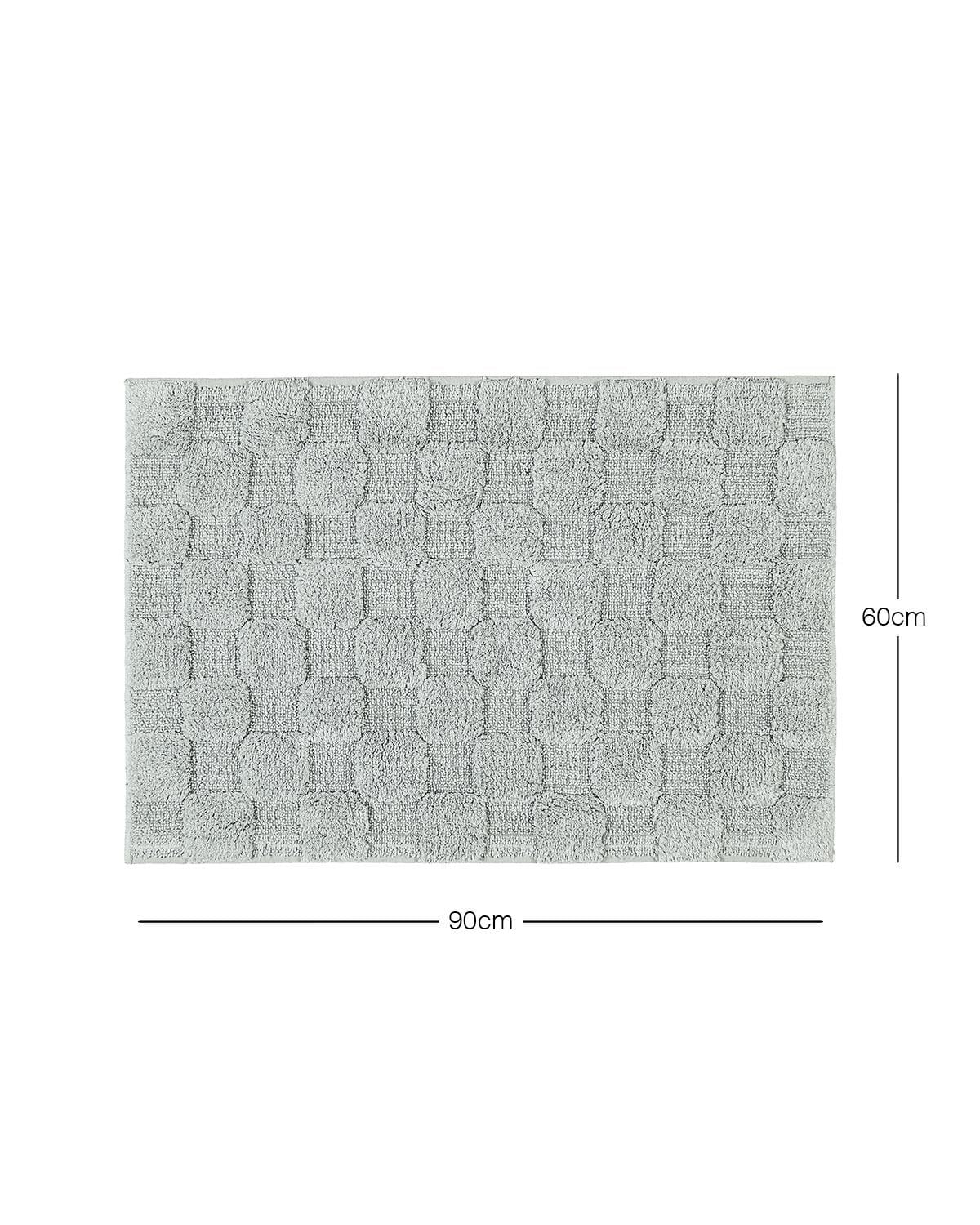 Yıkanabilir Pamuklu Gri Renk Dama Desen Paspas 60 x 90 cm